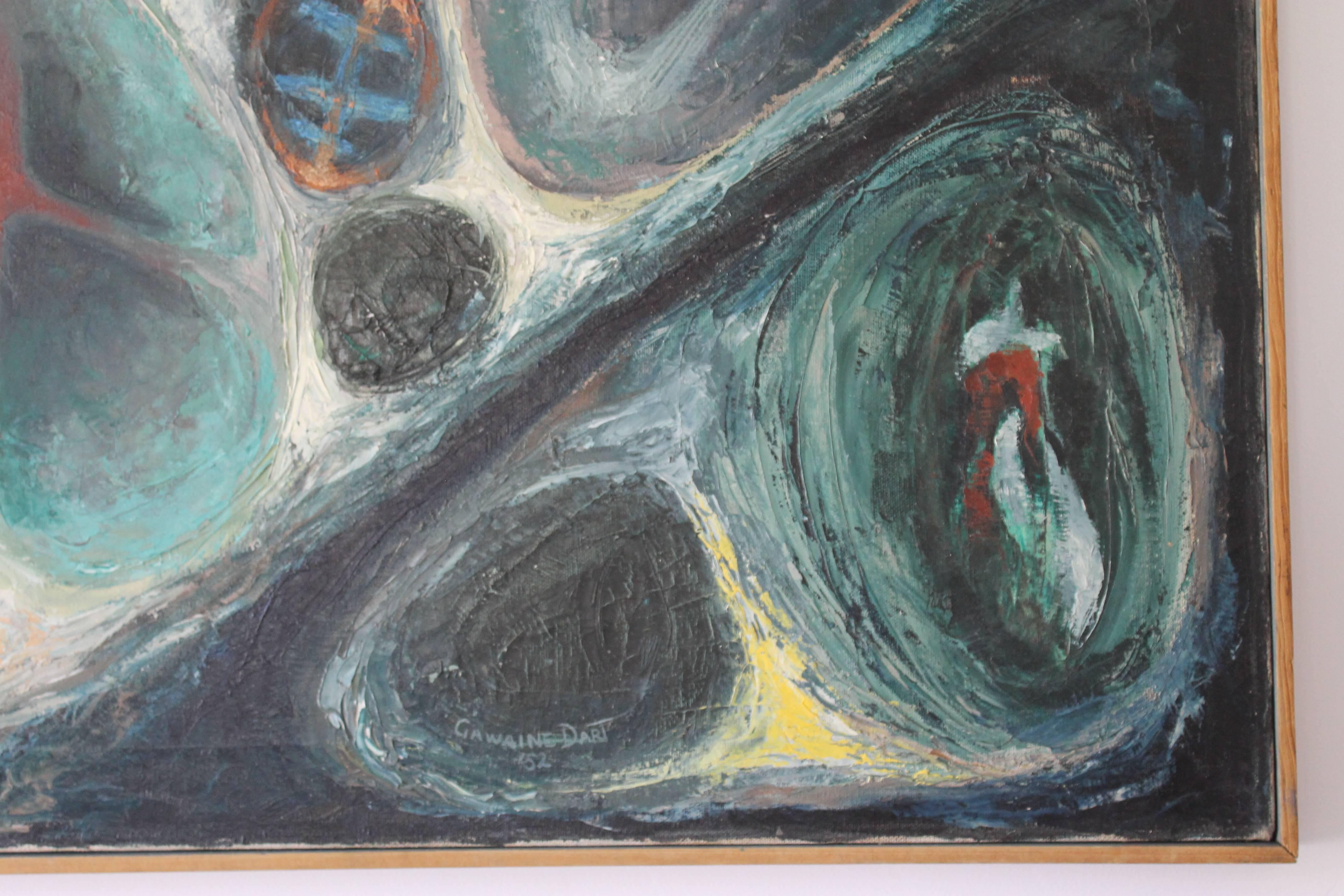 Mid-Century Modern Gawaine Dart Oil Painting, 1952