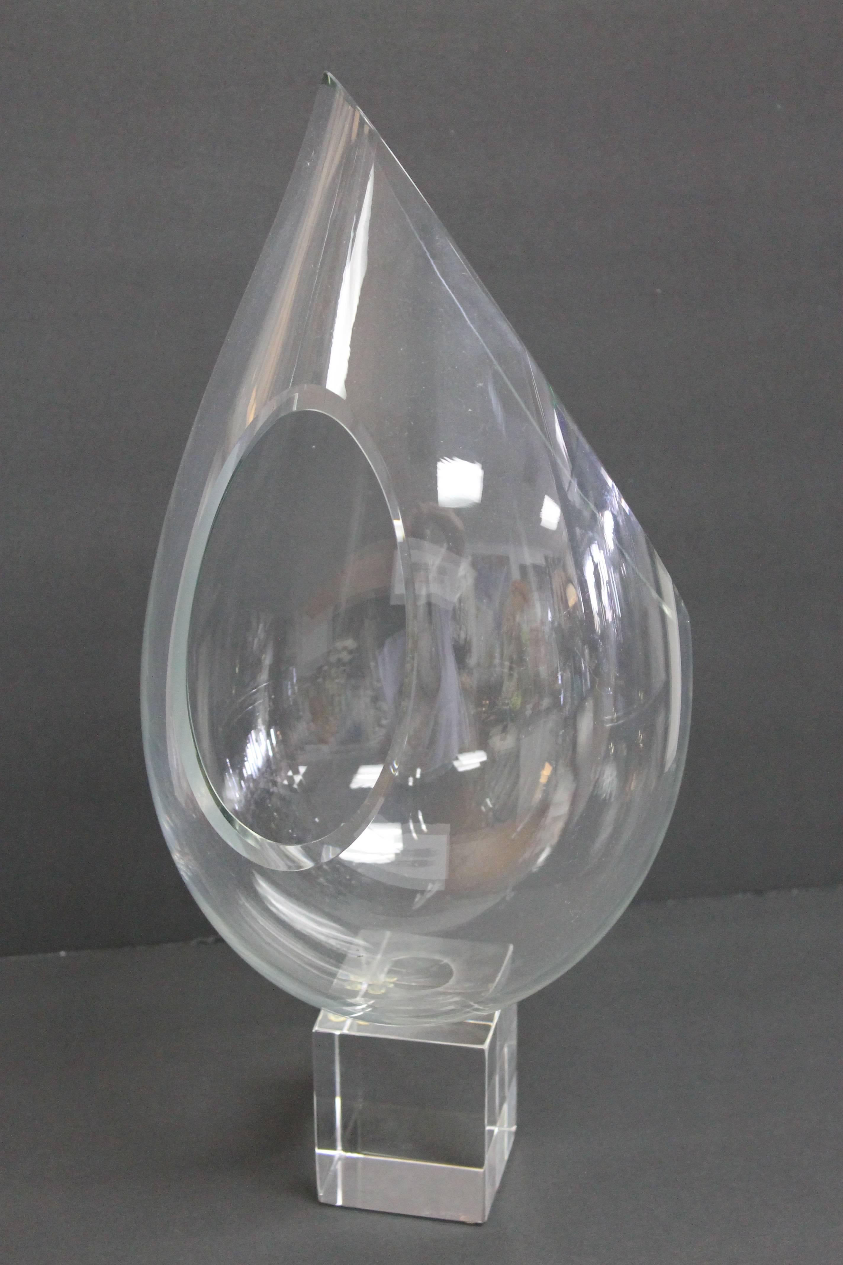 John Bingham sculpture or glass vase. Signed on base. Sculpture measures 17