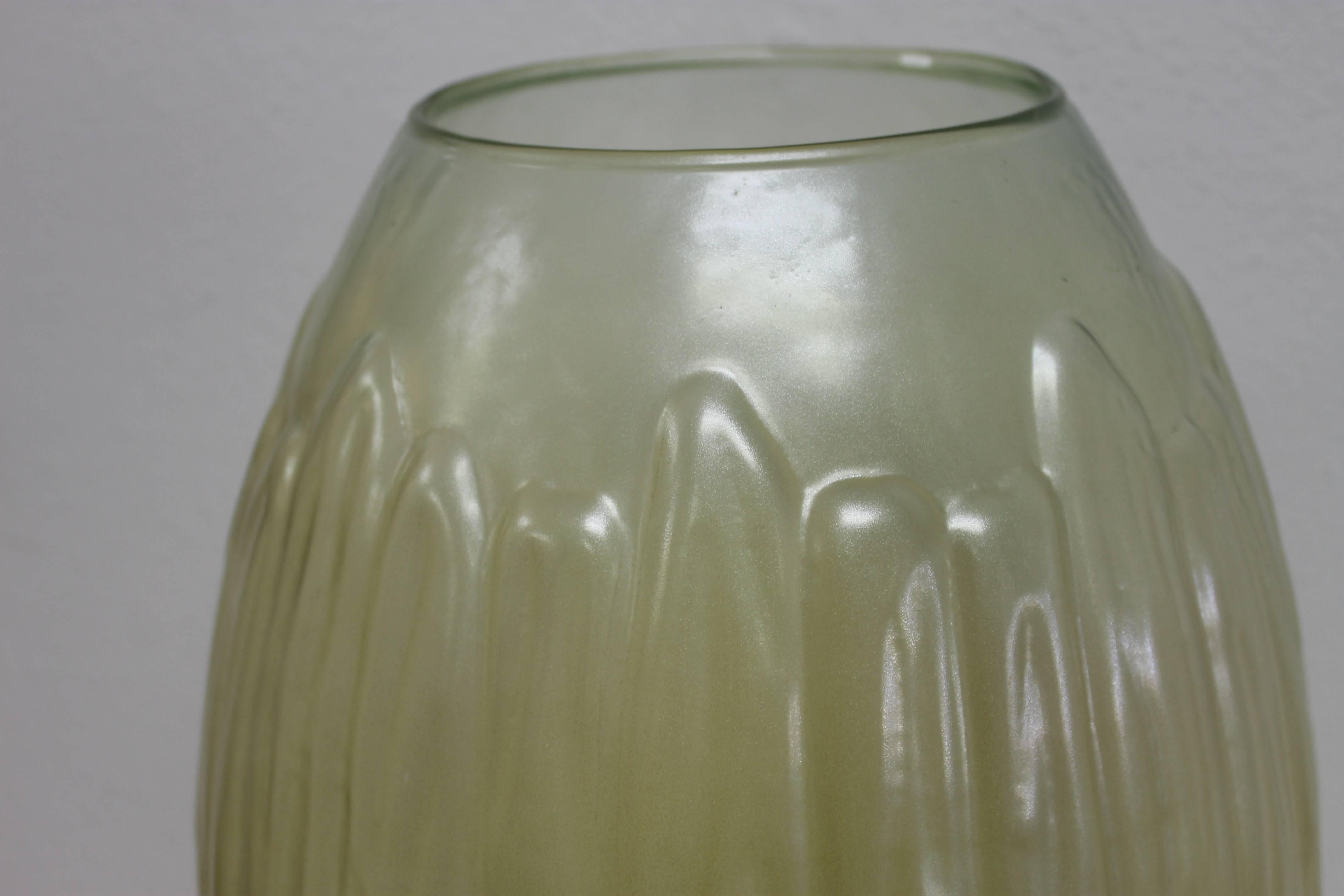 American Monumental Chartreuse Vaseline Vase