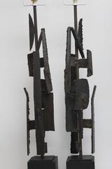 Pair of Brutalist Lamps by Harry Balmer for the Laurel Lamp Co