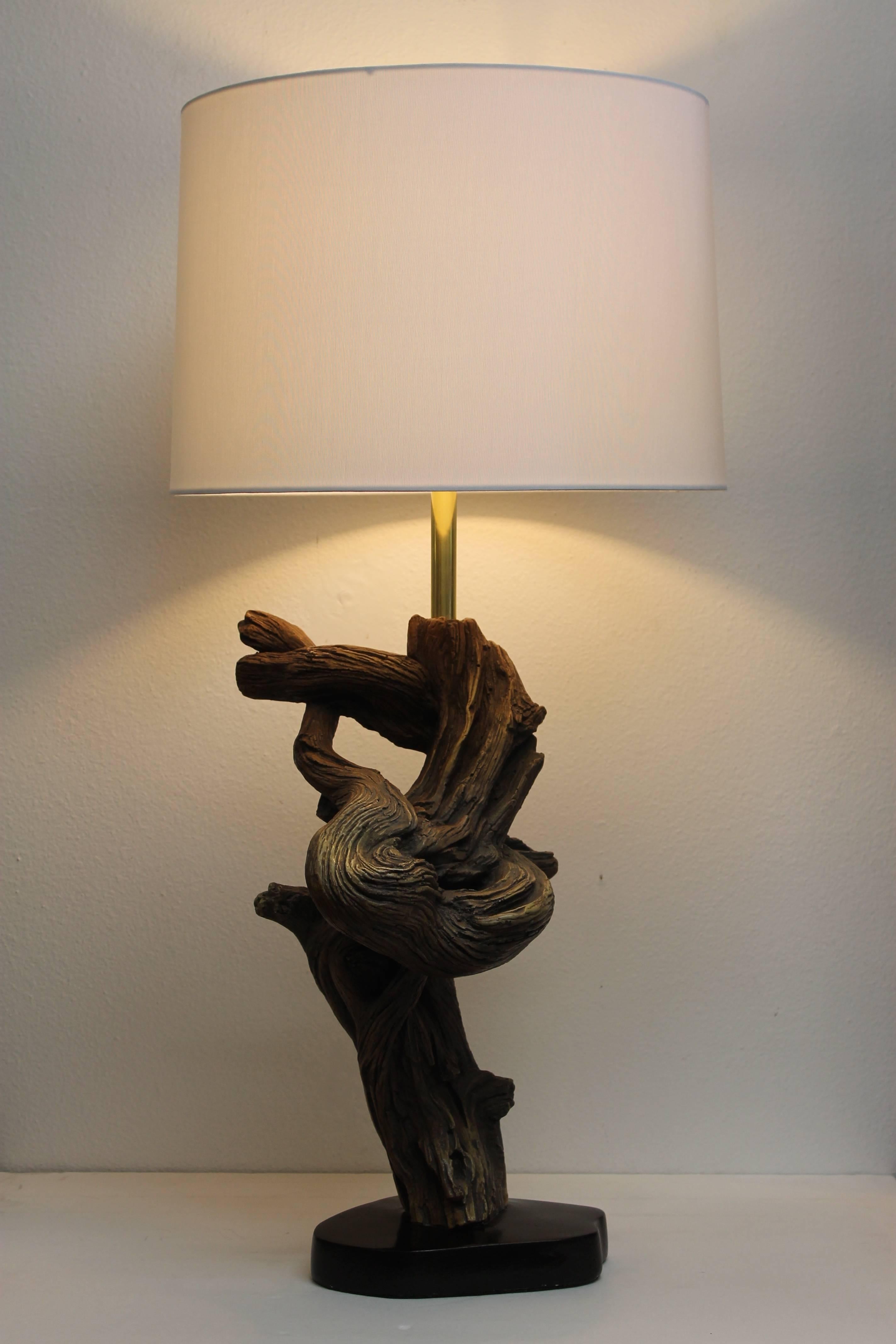 Ceramic faux driftwood lamp. Ceramic portion is 10