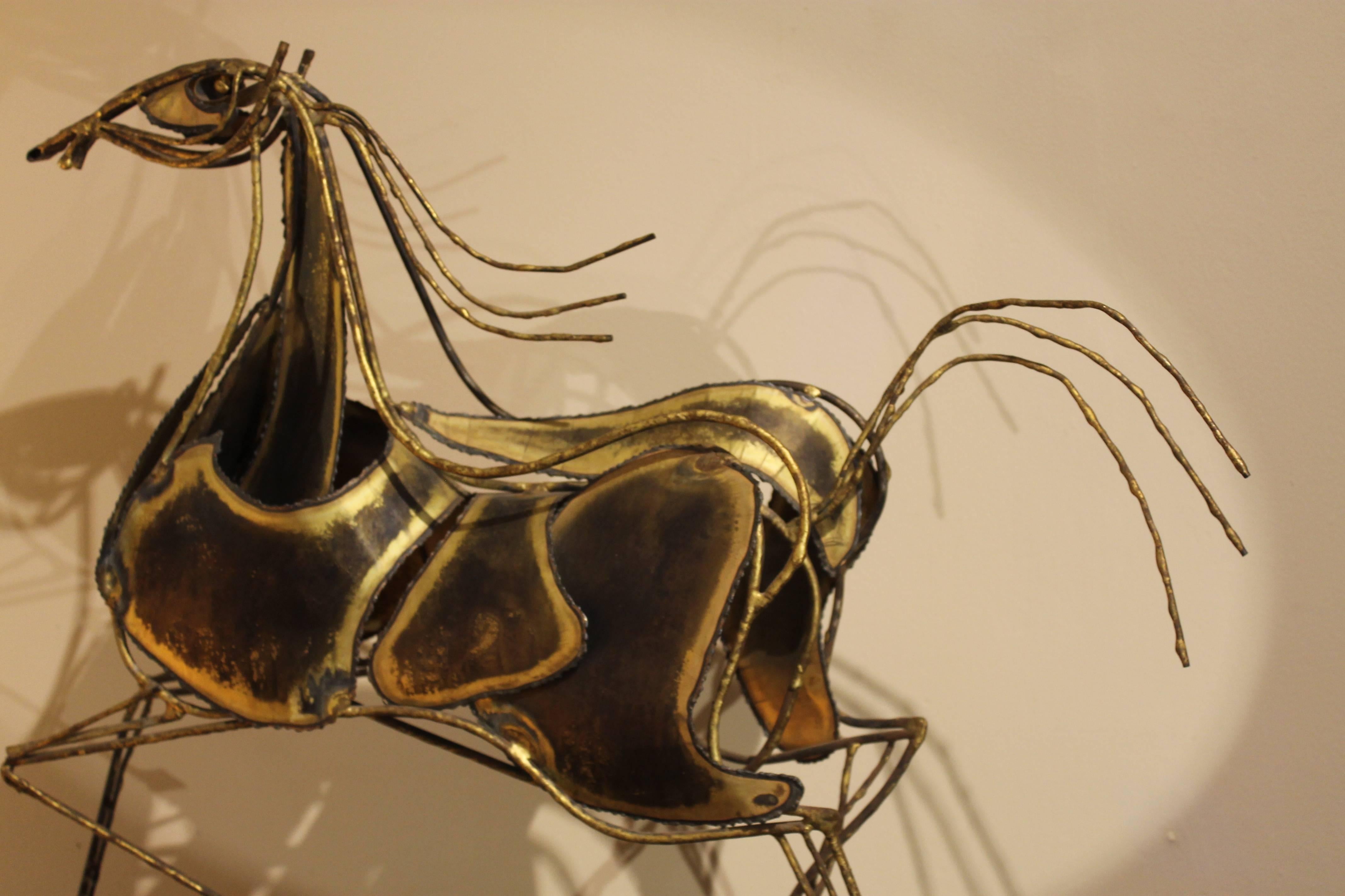 Mid-Century Curtis Jere Metal Horse Sculpture In Excellent Condition In Palm Springs, CA