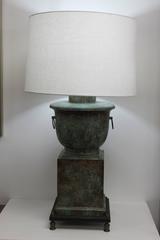 Verdigris Lamp, manner of James Mont