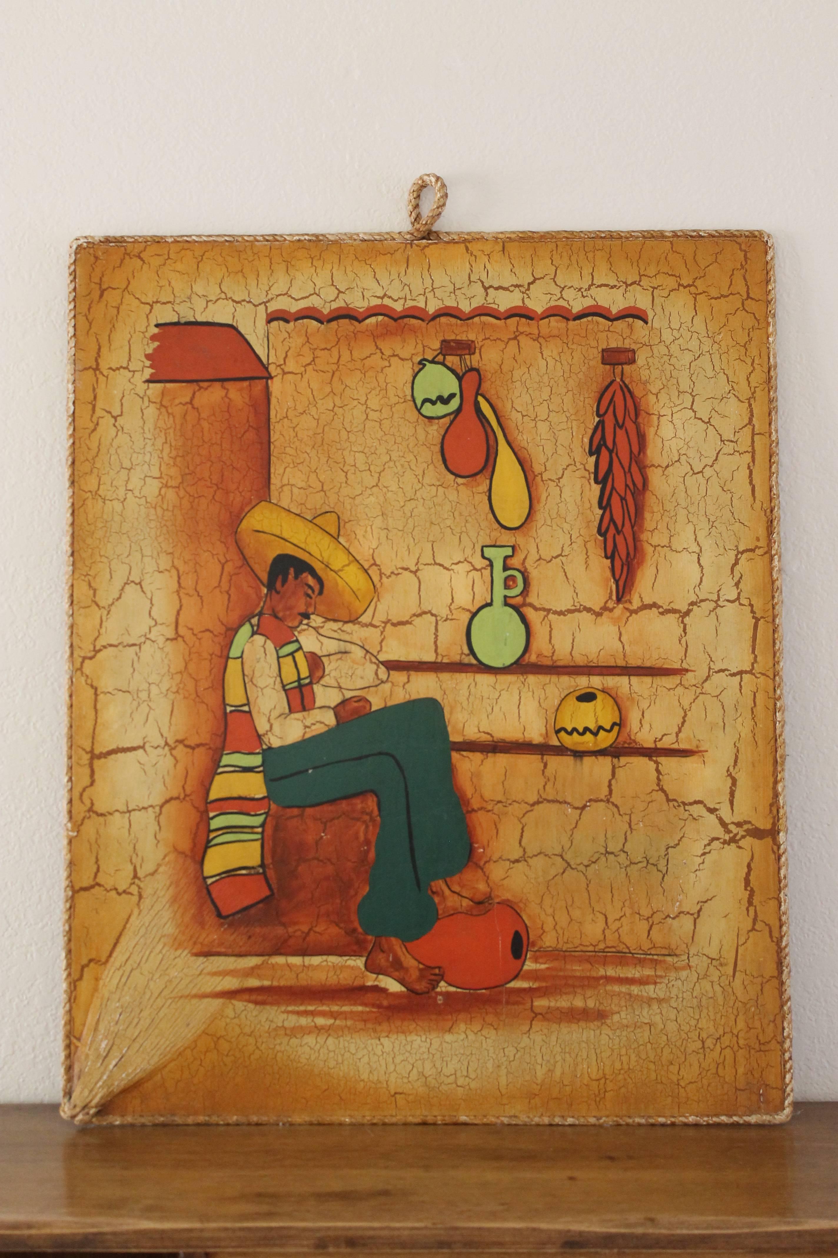 Wooden Panel, Mexican Motif