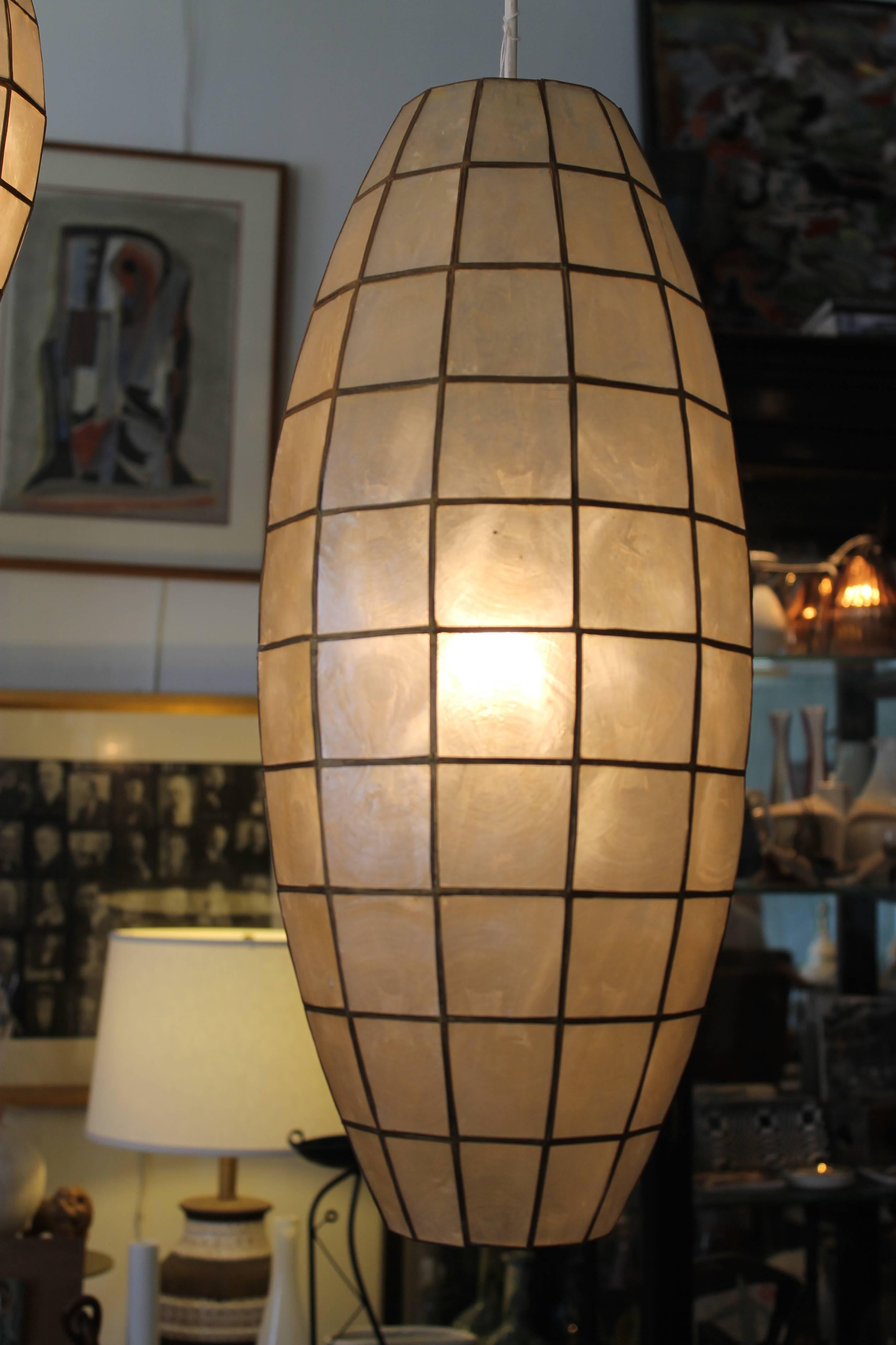 vintage capiz shell hanging lamp