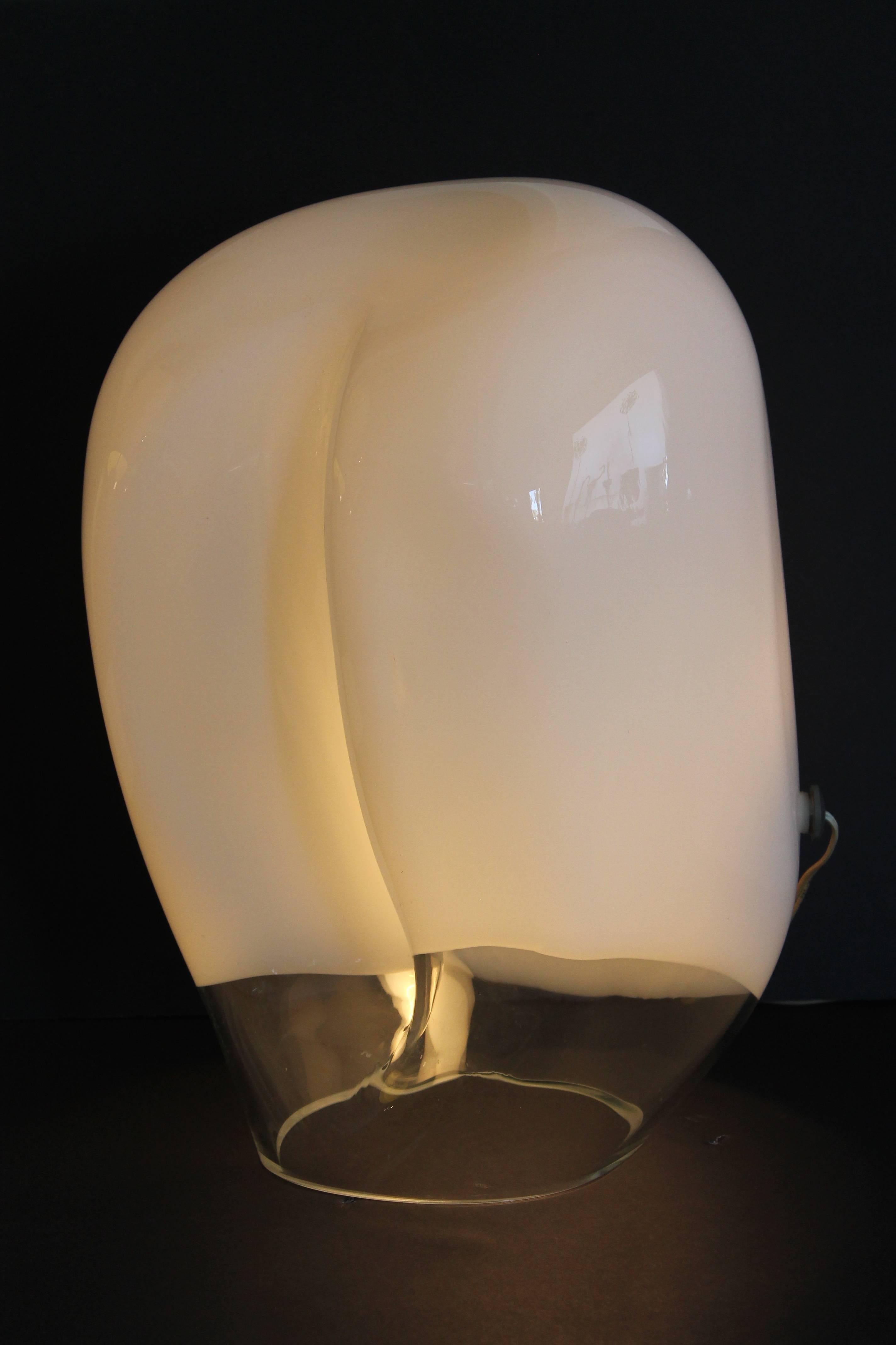 A dramatic and sculptural lamp by Luciano Vistosi, circa early 1970s. Lamp is large and impressive measuring 17