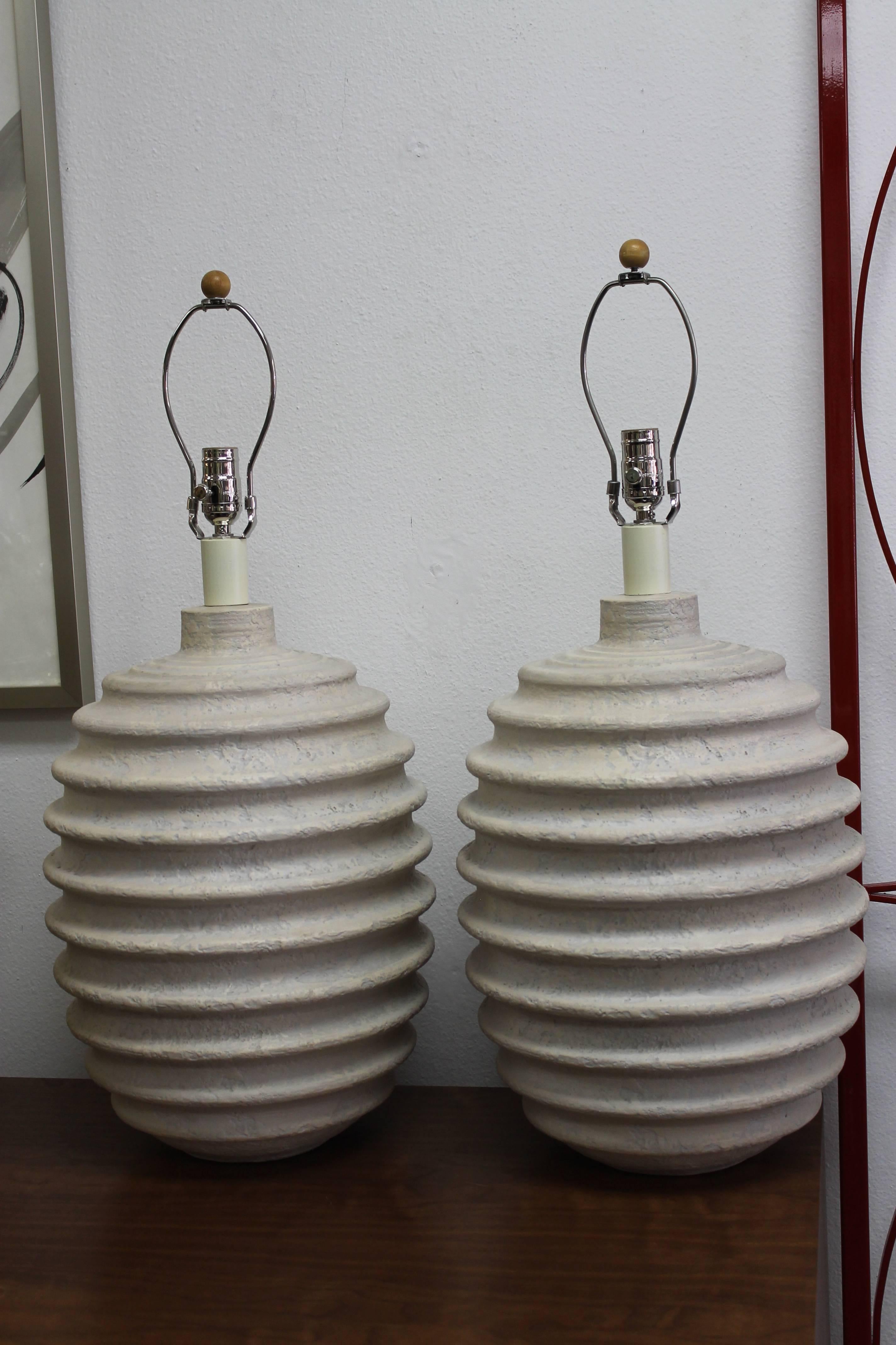 American Pair of Ceramic Lamps by Casual Lamps of California