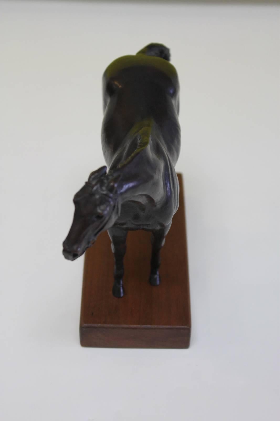 Bronze Horse on Wood Stand 1