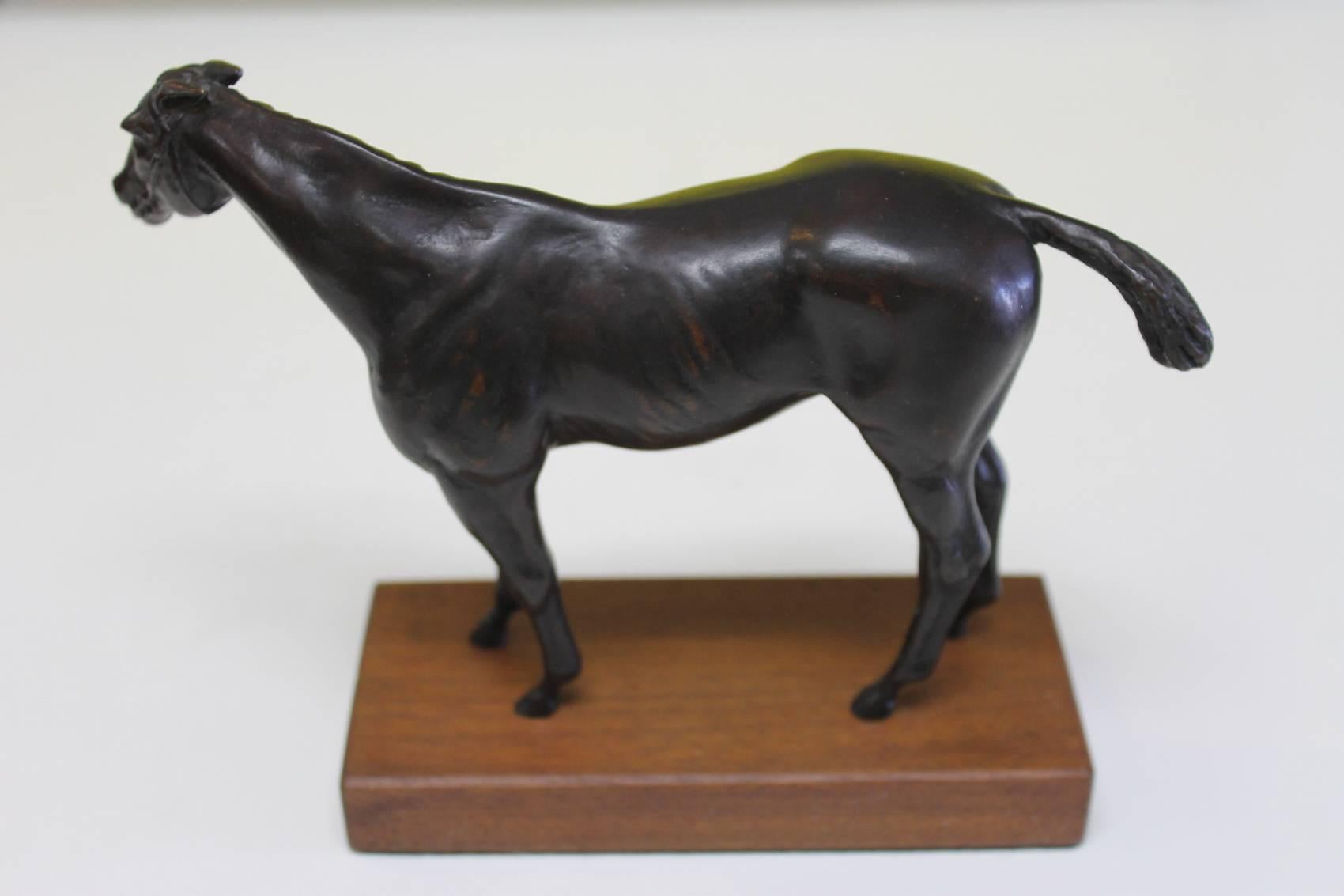 Bronze Horse on Wood Stand 3