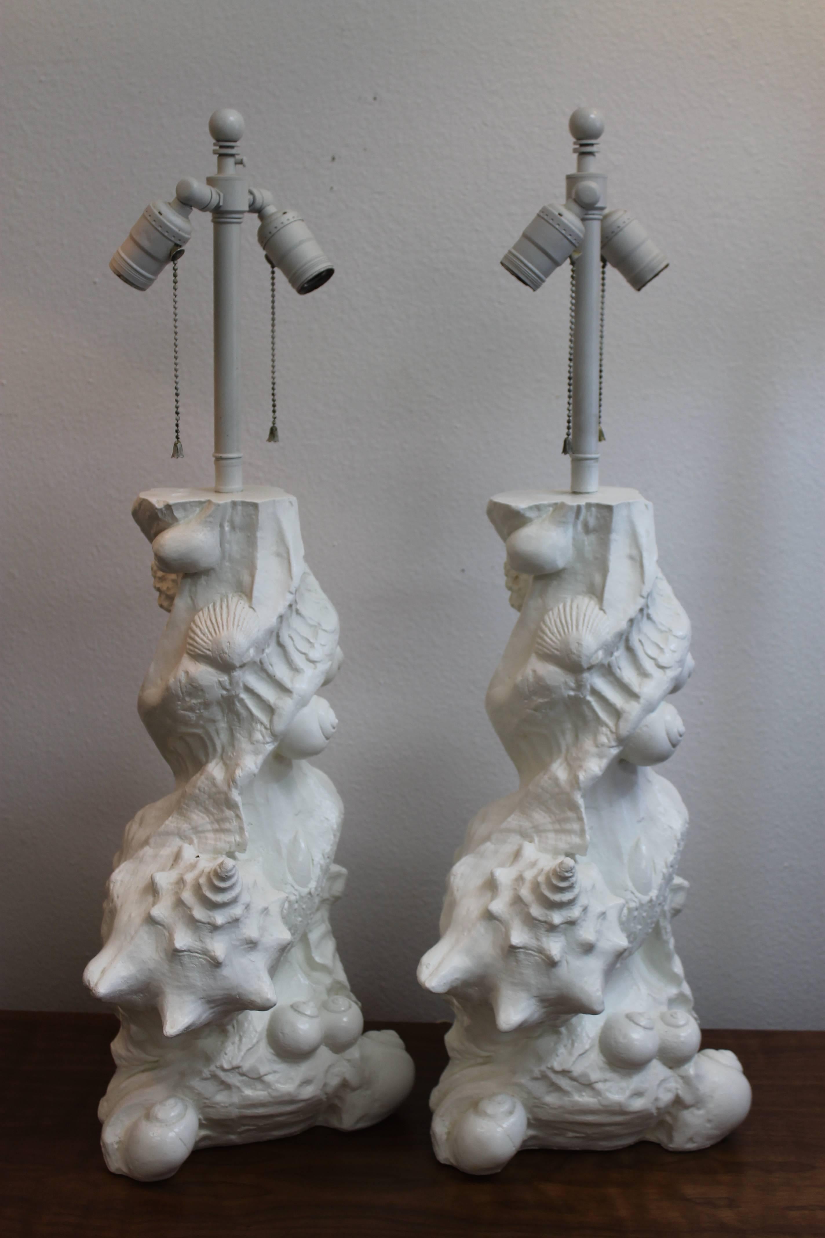 American Pair of White Nautical Lamps by Sirmos