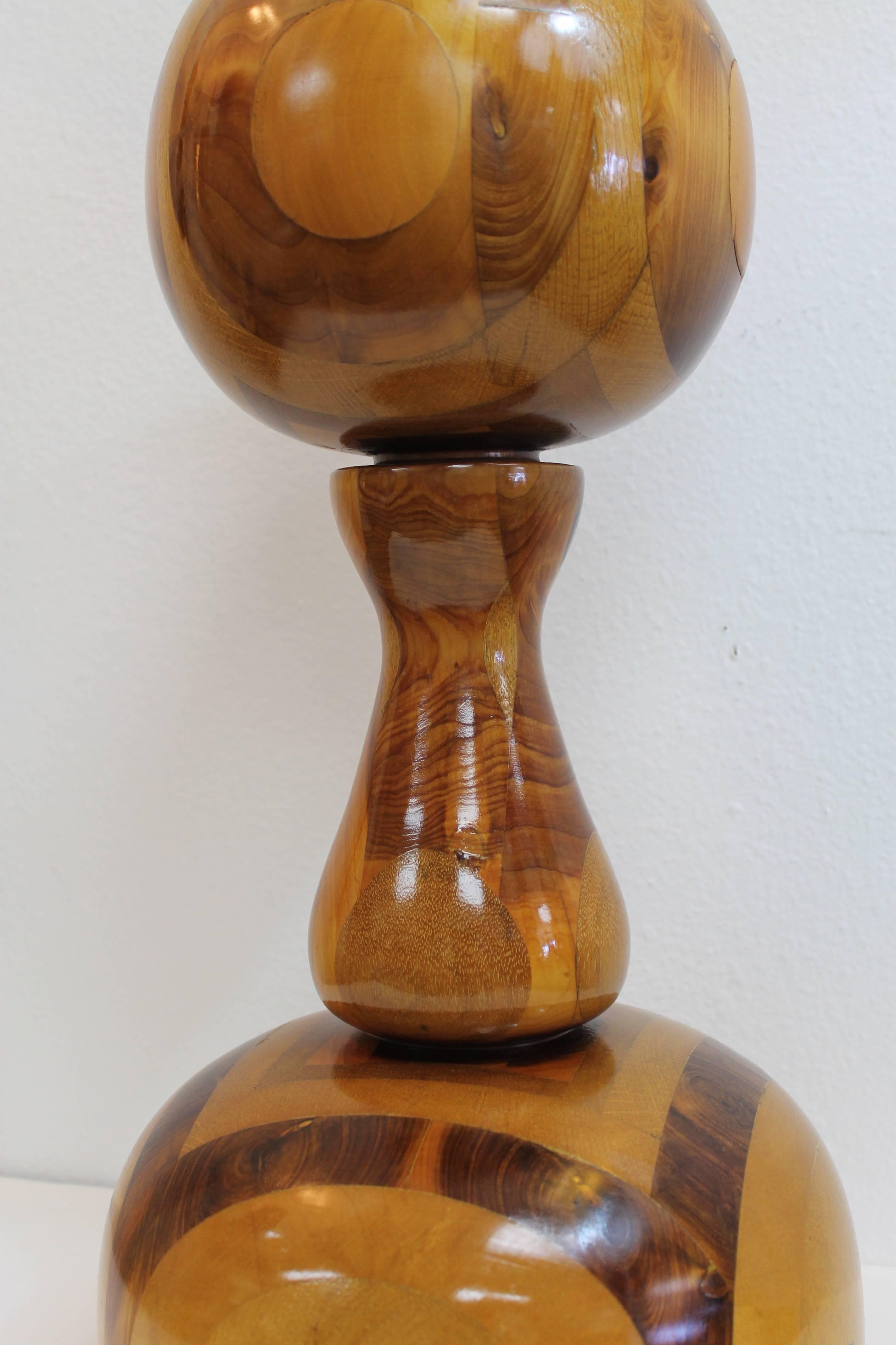 Mid-20th Century Monumental Marquetry Lamp