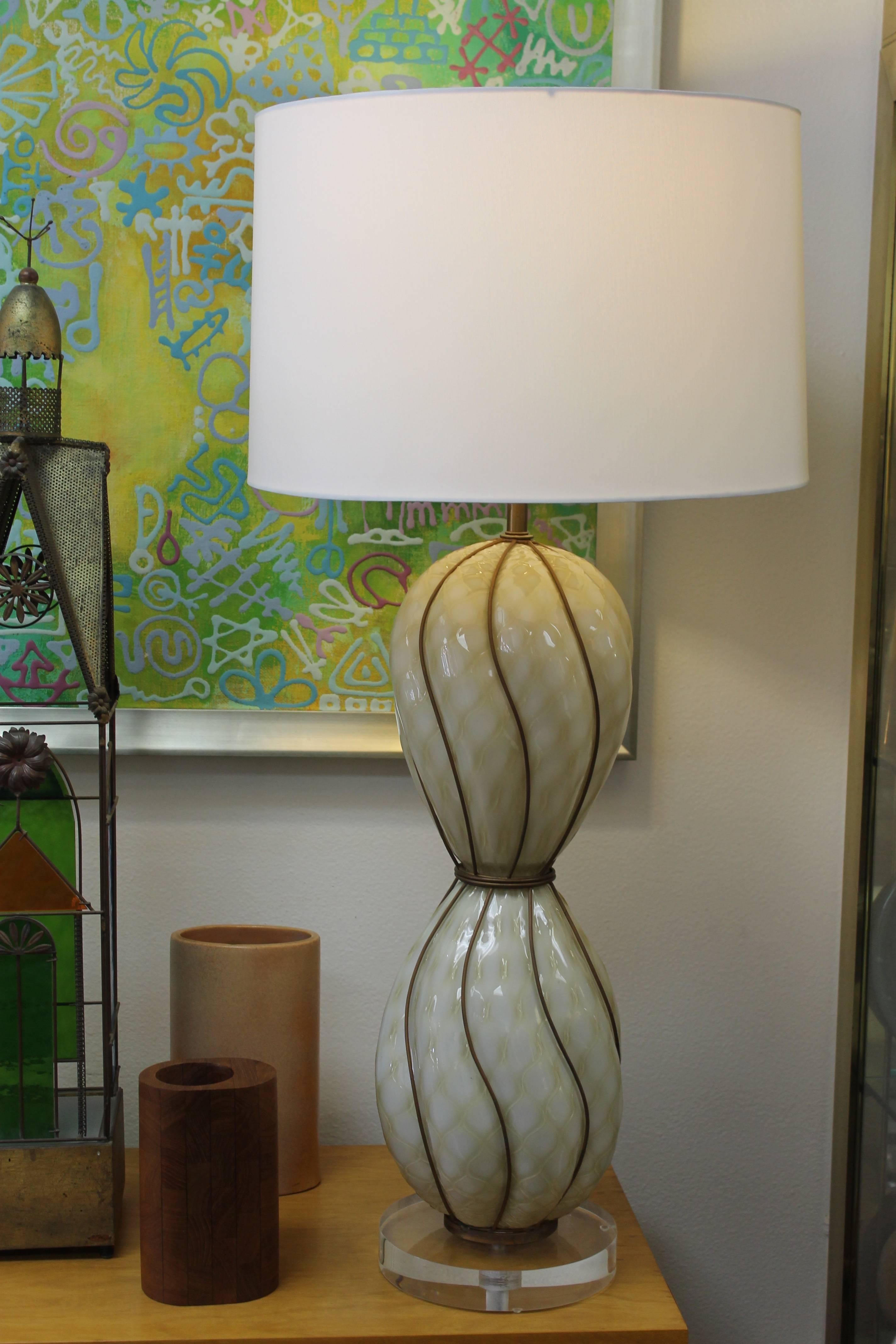 Venezianische Glaslampe von The Marbro Lamp Company, Los Angeles, CA. im Angebot 4
