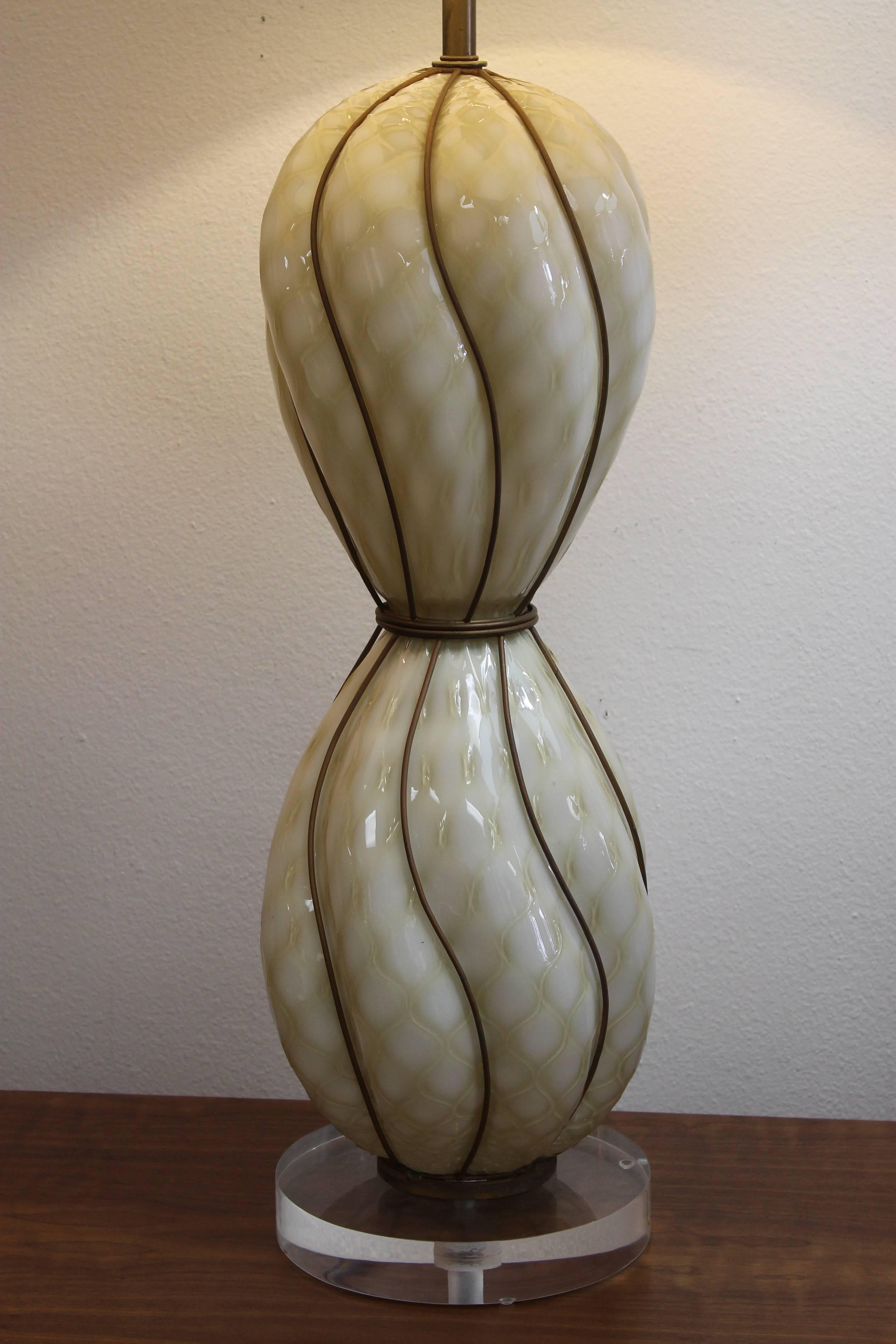 Américain Lampe en verre vénitien de The Marbro Lamp Company, Los Angeles, CA. en vente