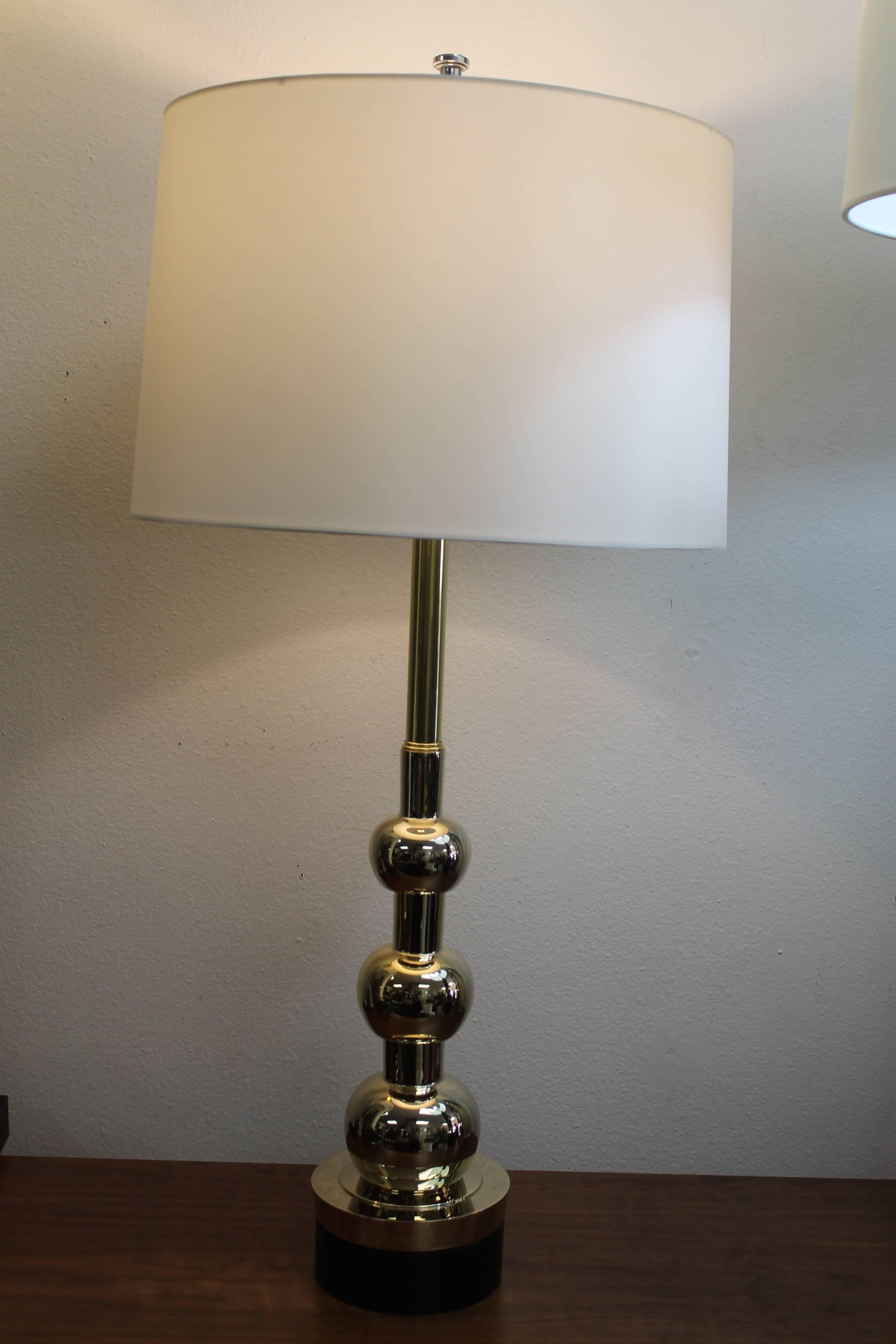 American Pair of Bronze/Brass Lamps by Stiffel Lamp Co