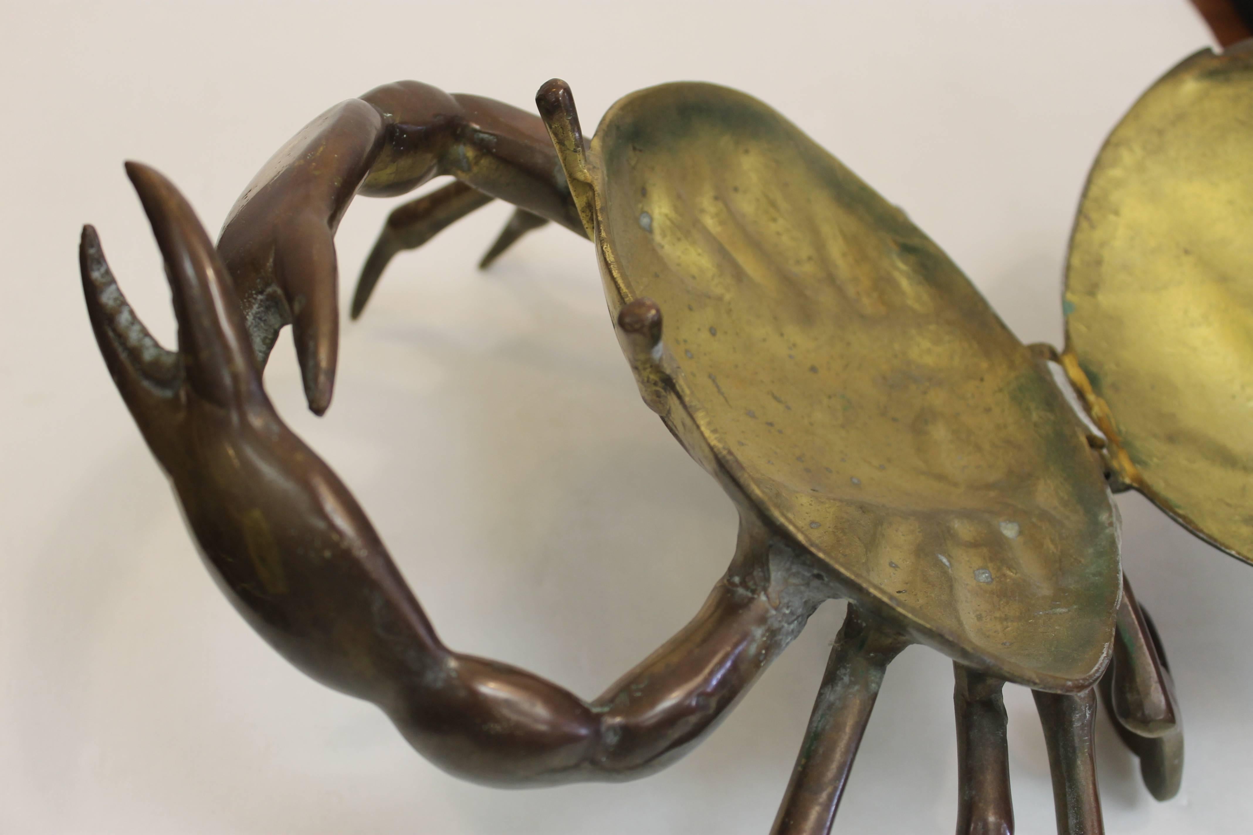 Vintage Bronze Crab Sculpture 1