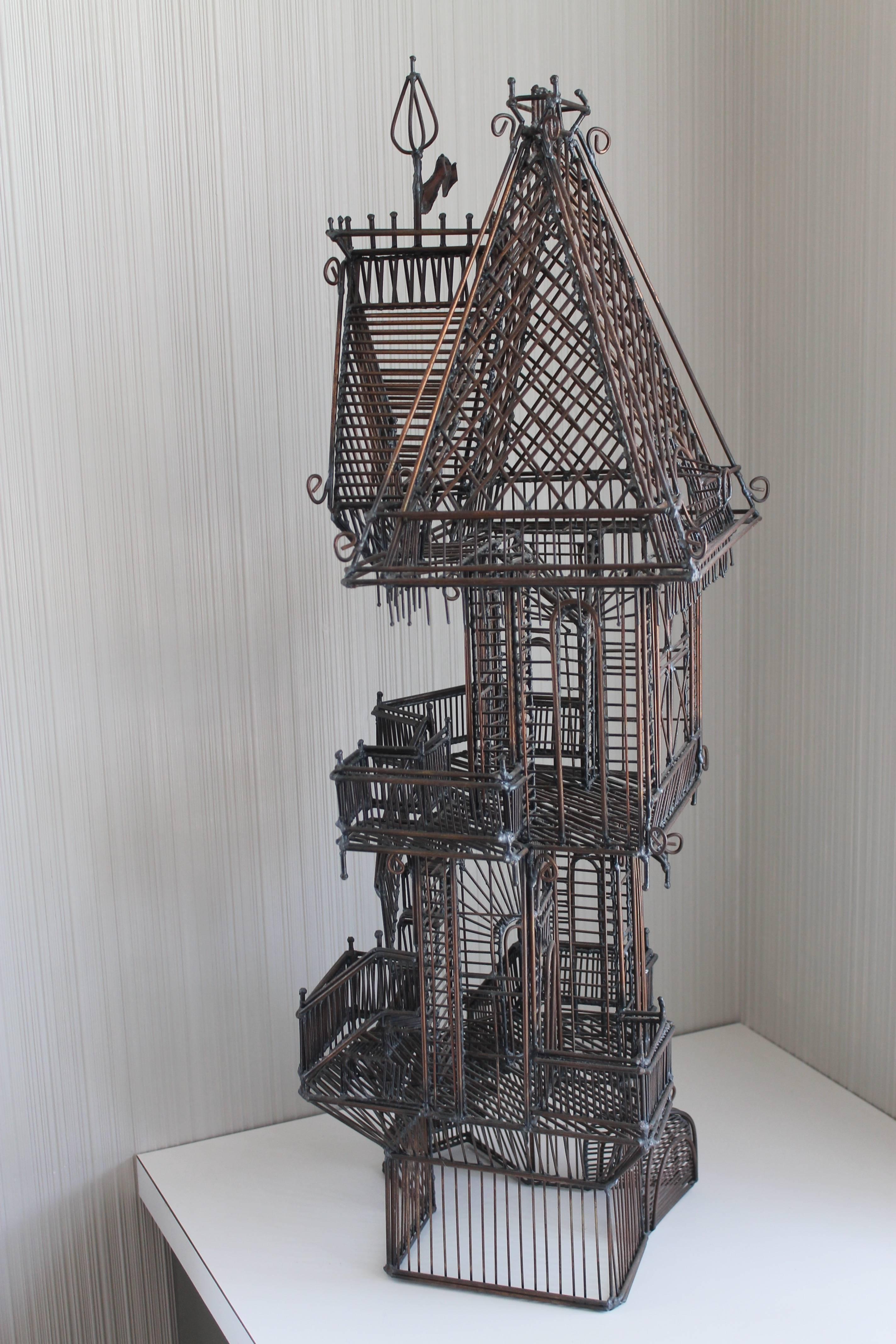 wire house sculpture