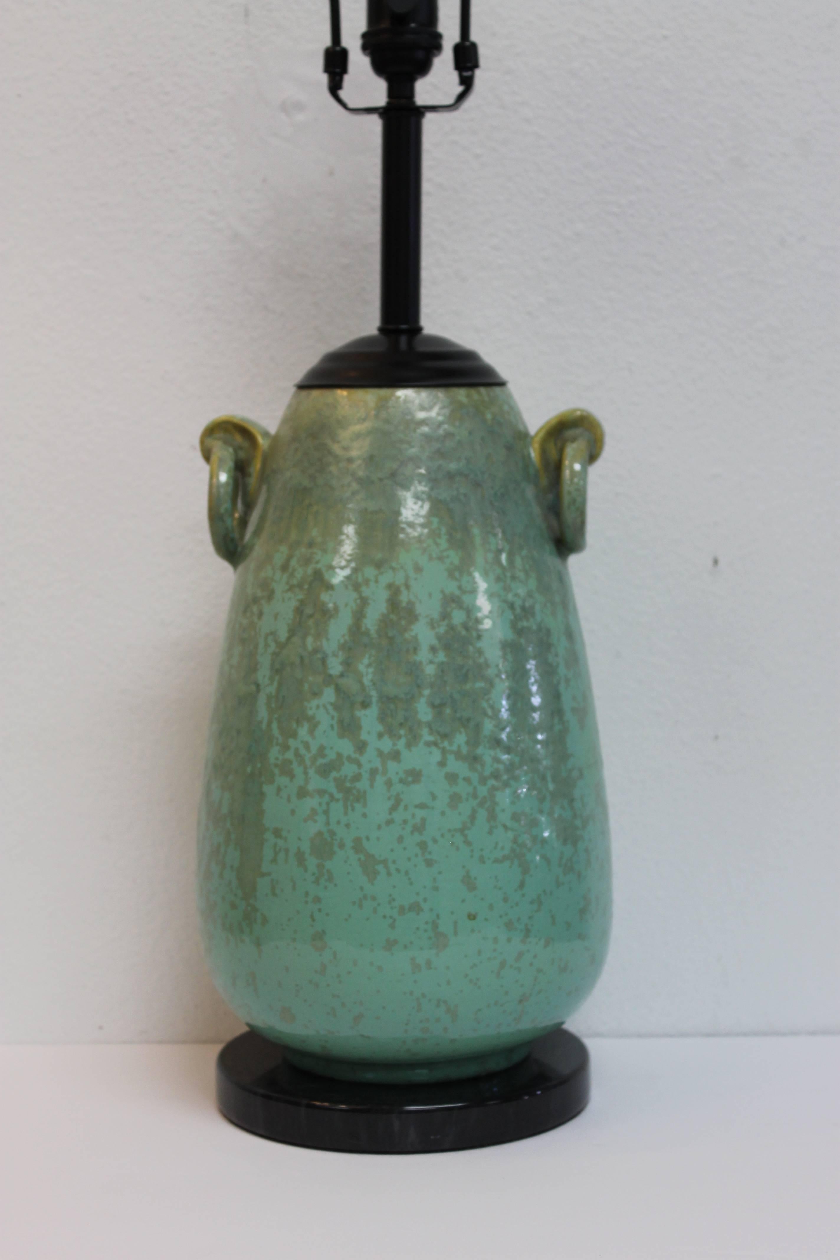 Fulper Ceramic Lamp In Excellent Condition In Palm Springs, CA