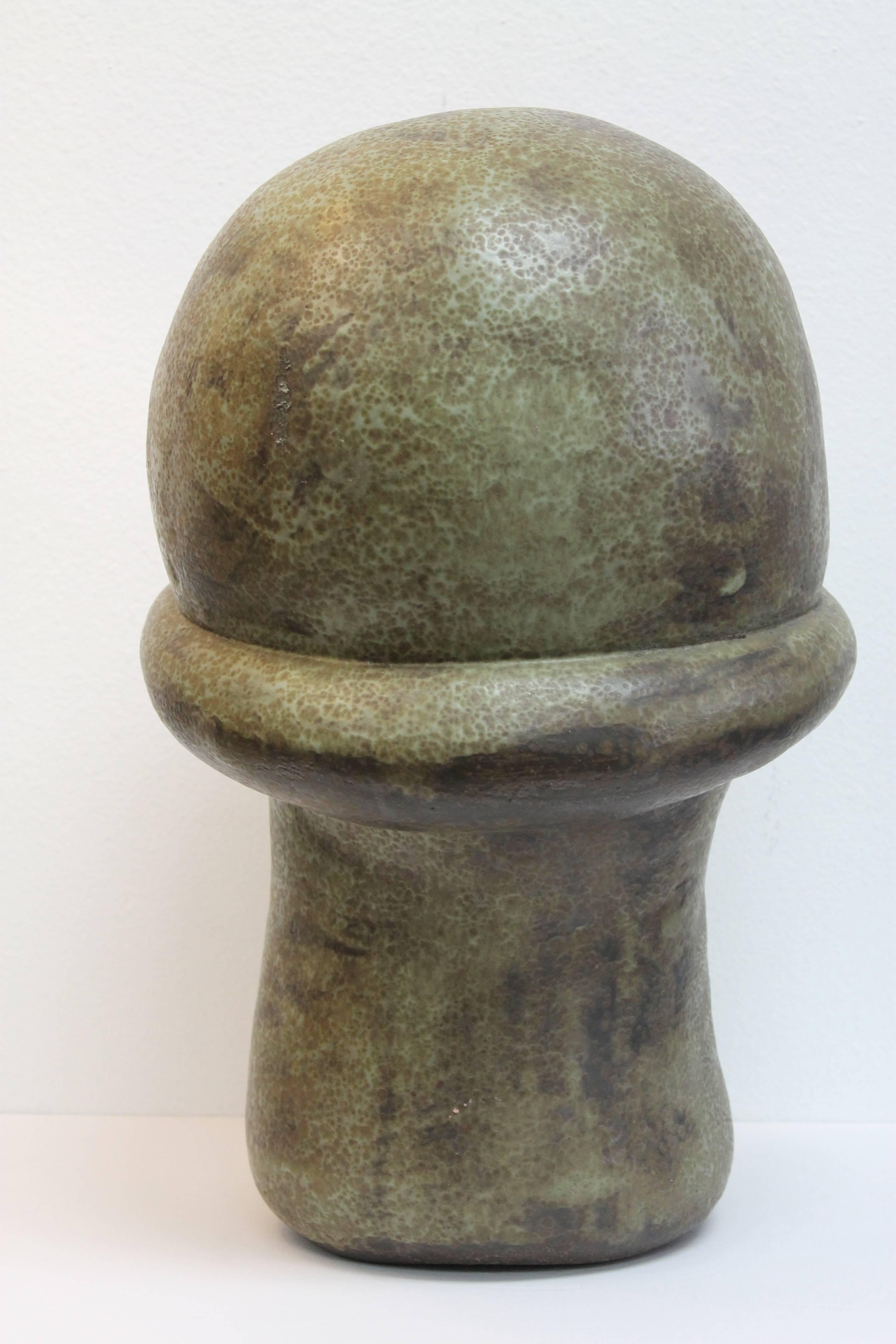 Monumental Modernist Stoneware Sculpture of a Female Head 2
