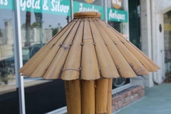 Vintage Bamboo Rattan Tiki Floor Lamp