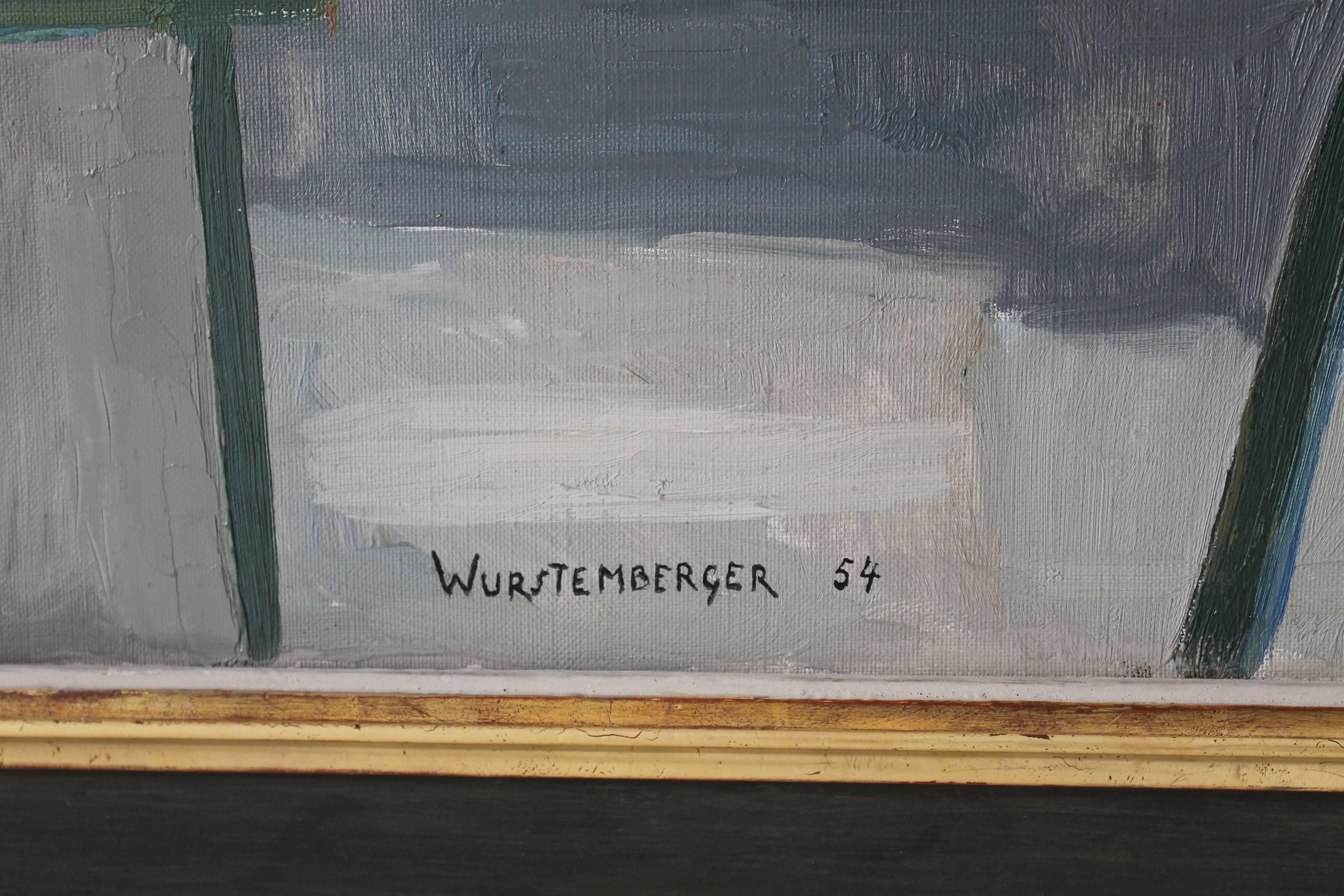 Painting by Andre de Wurstemberger, 1954 In Excellent Condition In Palm Springs, CA