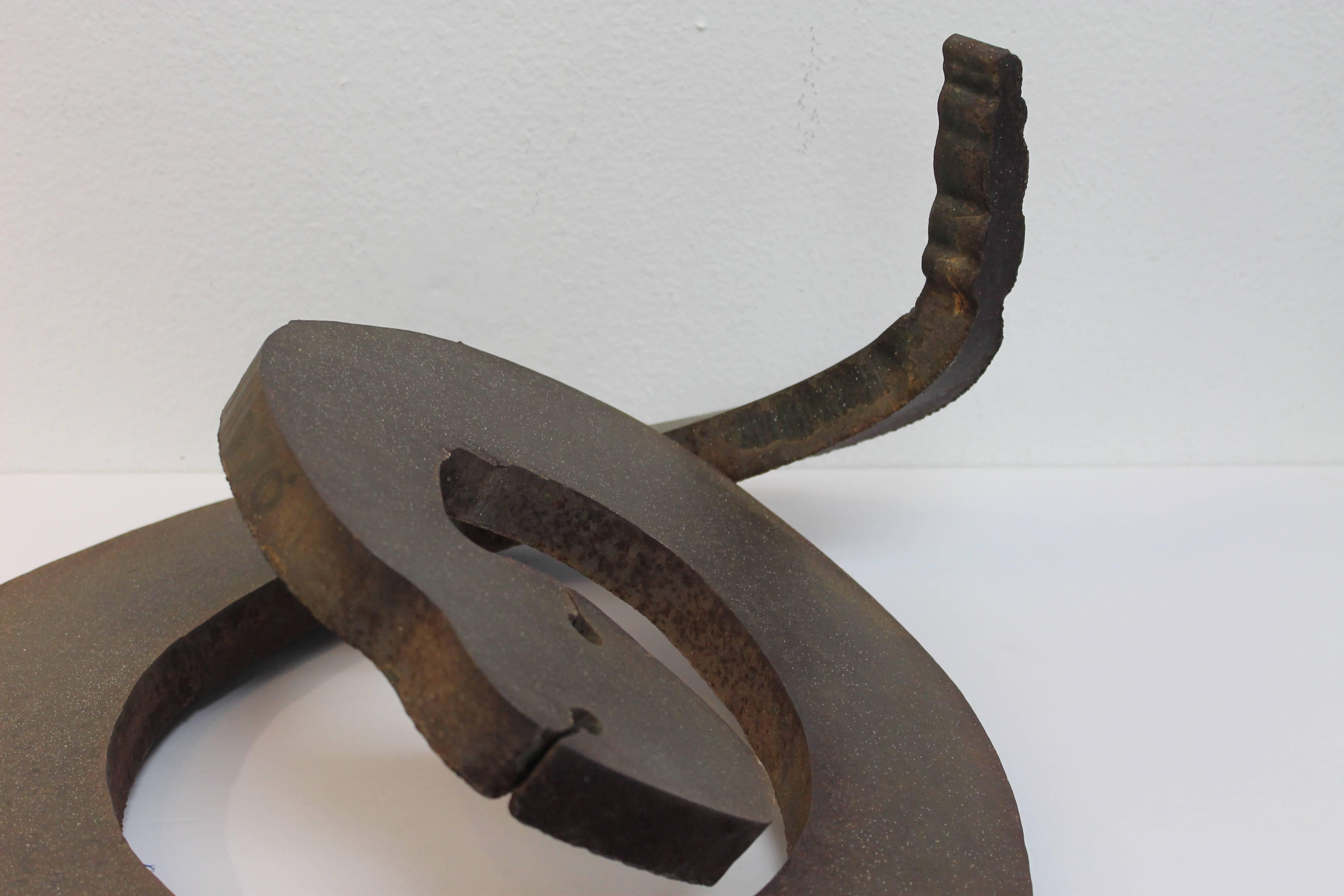 Brutalist Steel Rattlesnake Sculpture In Good Condition For Sale In Palm Springs, CA
