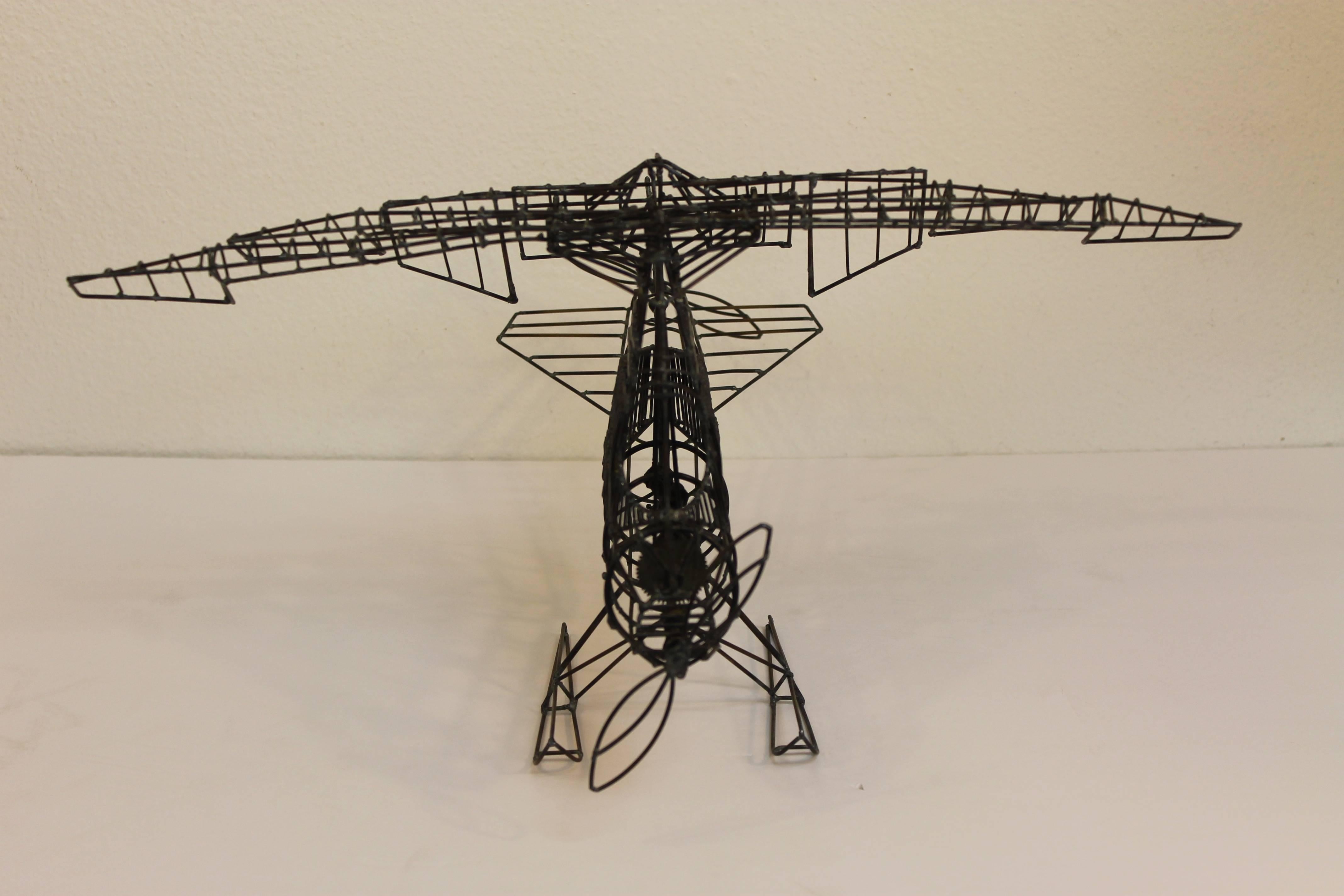 American Brutalist Kinetic Seaplane Sculpture
