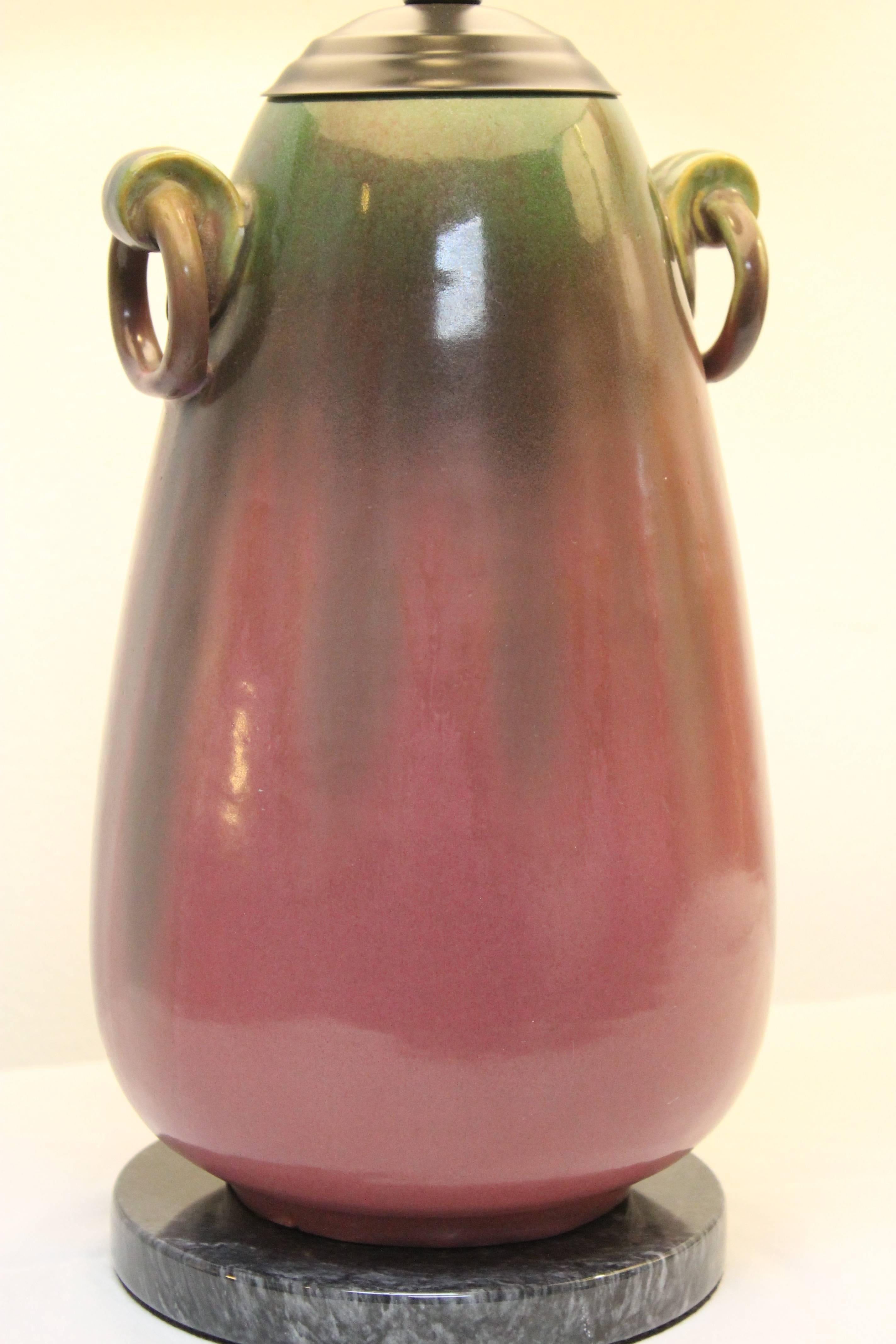 American Fulper Ceramic Lamp For Sale