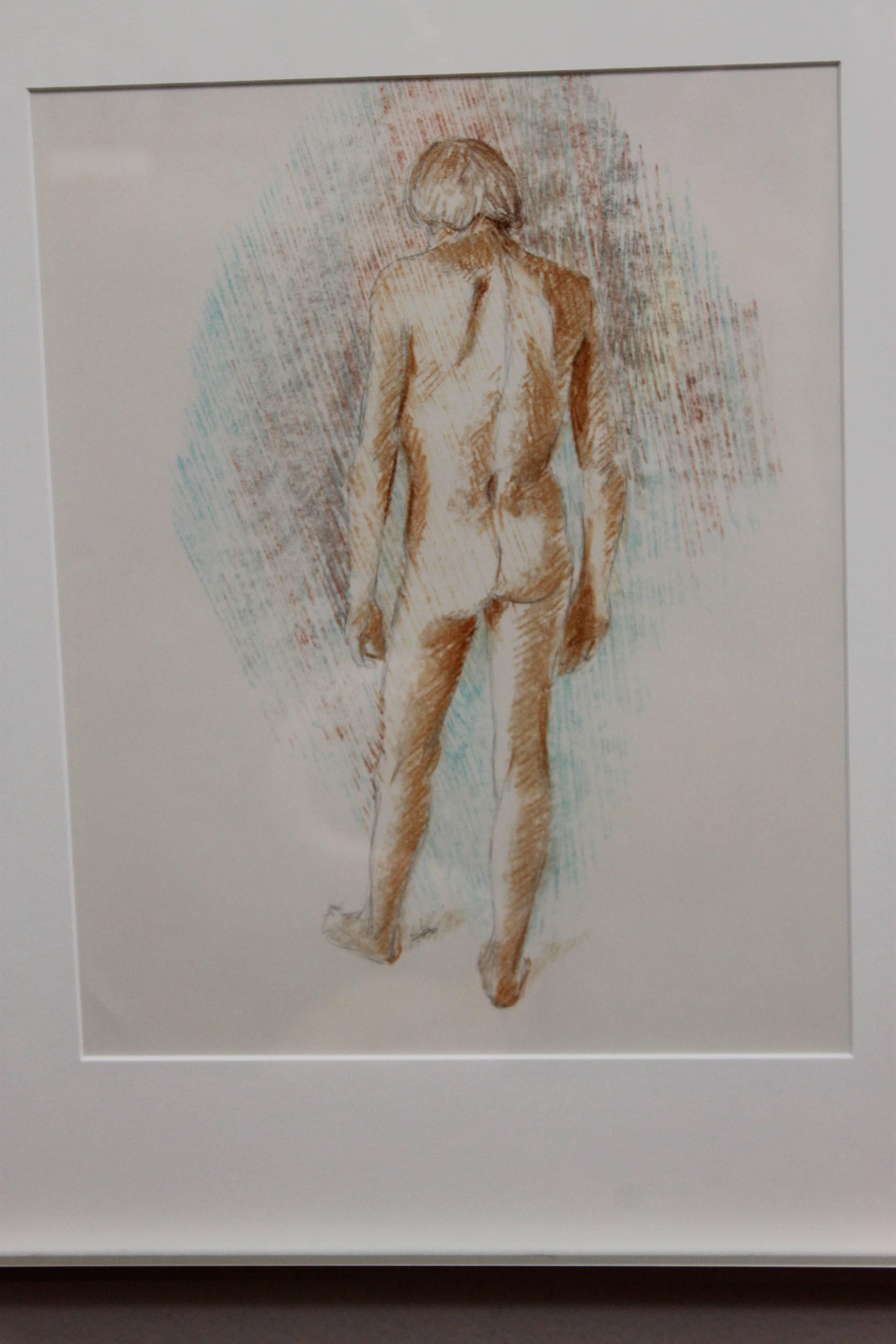Faralla Nude Drawing, 1980 In Good Condition For Sale In Palm Springs, CA