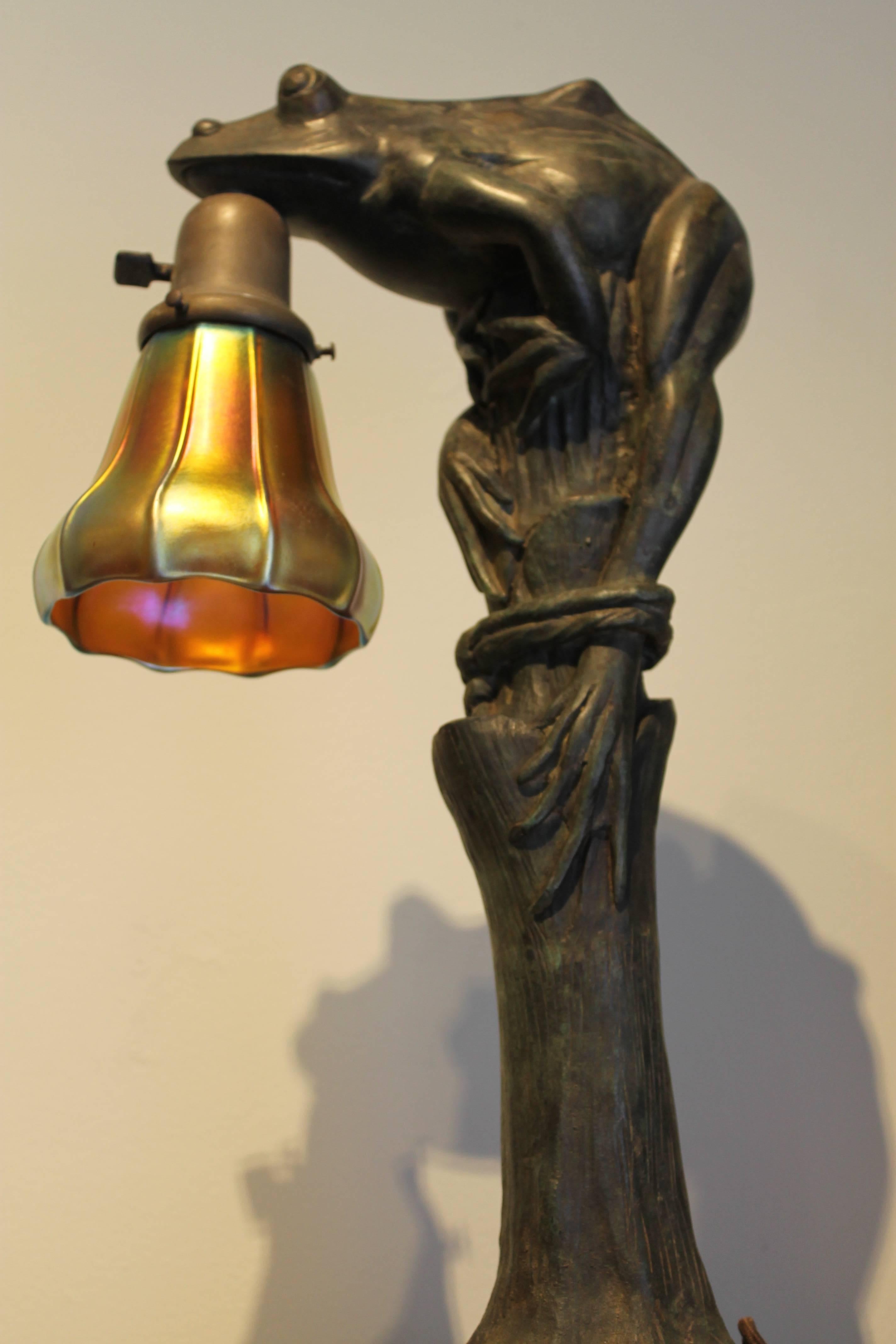 art nouveau figural lamp
