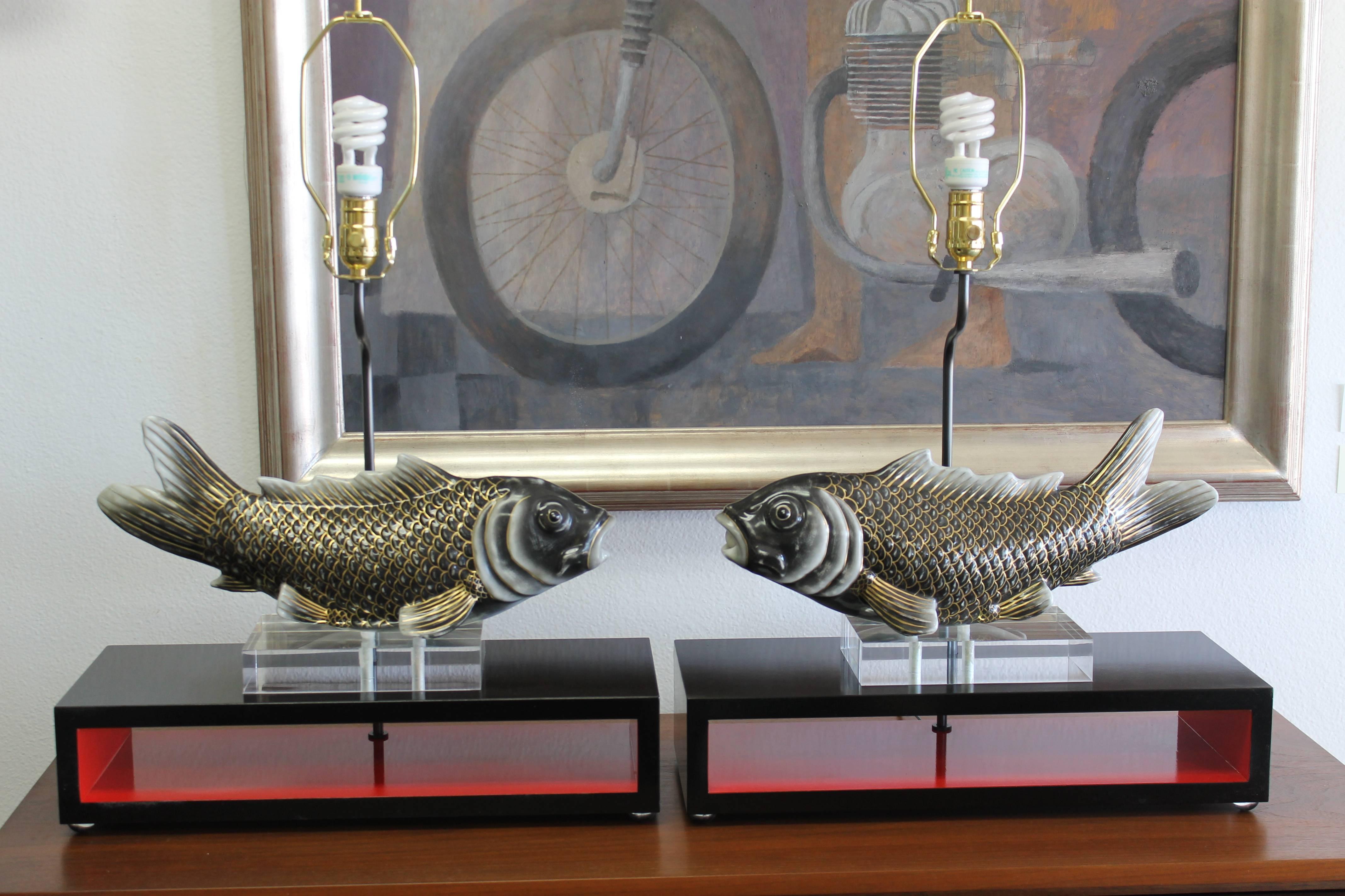 American Studio Designed Koi Fish Lamps