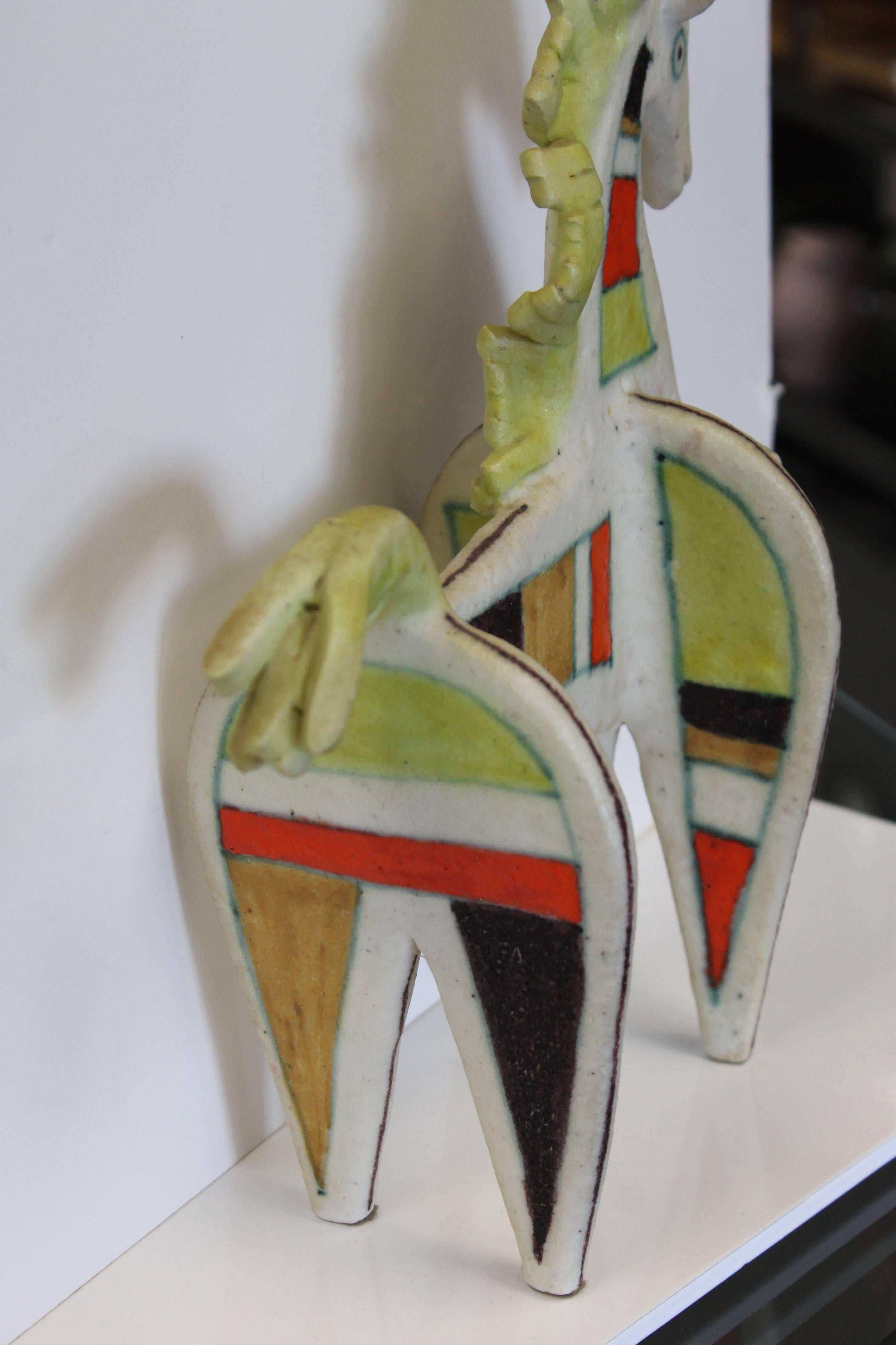 Mid-20th Century Ceramic Horse Attributed to Guido Gambone