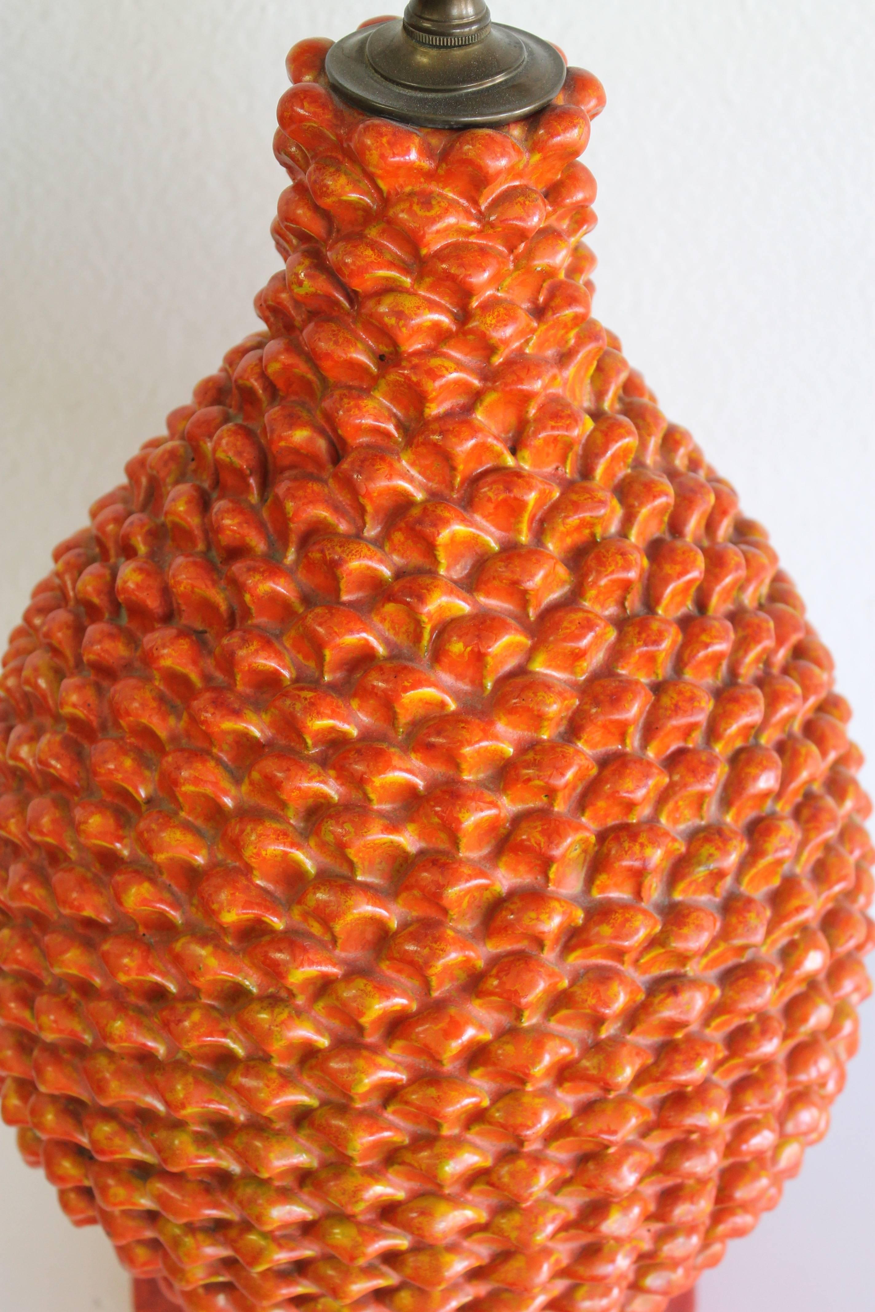 Fantoni Lamp, Orange Pineapple Design 2