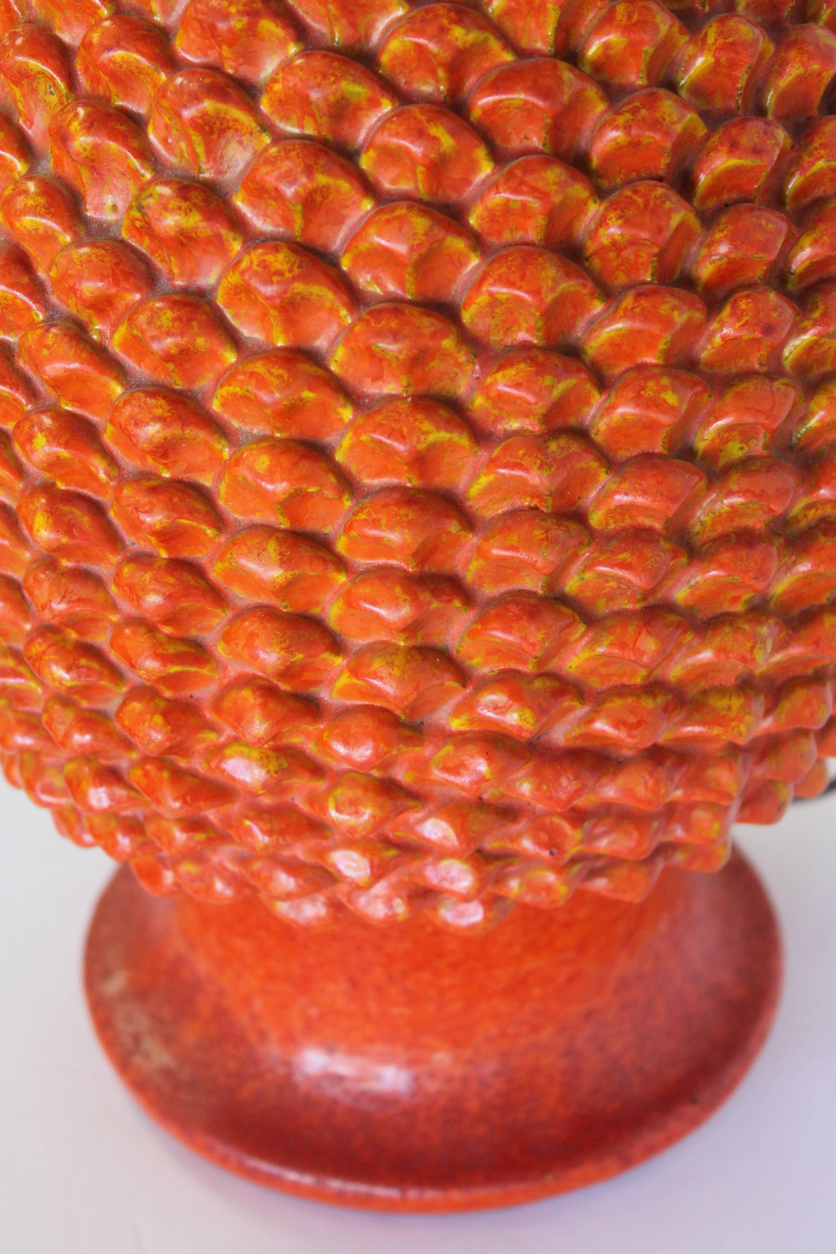 Fantoni Lamp, Orange Pineapple Design 3