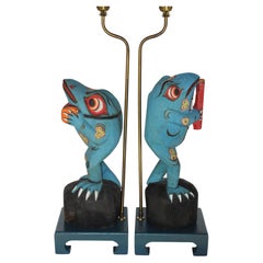 Pair of Frog Lamps by Tony Duquette (1914-1999)