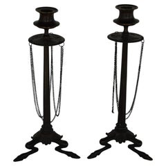 Pair of Bronze Candlesticks Attrib. to Ferdinand Barbedienne (1810-1892)