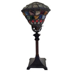 Arts and Crafts Chunk Glass Table Lamp