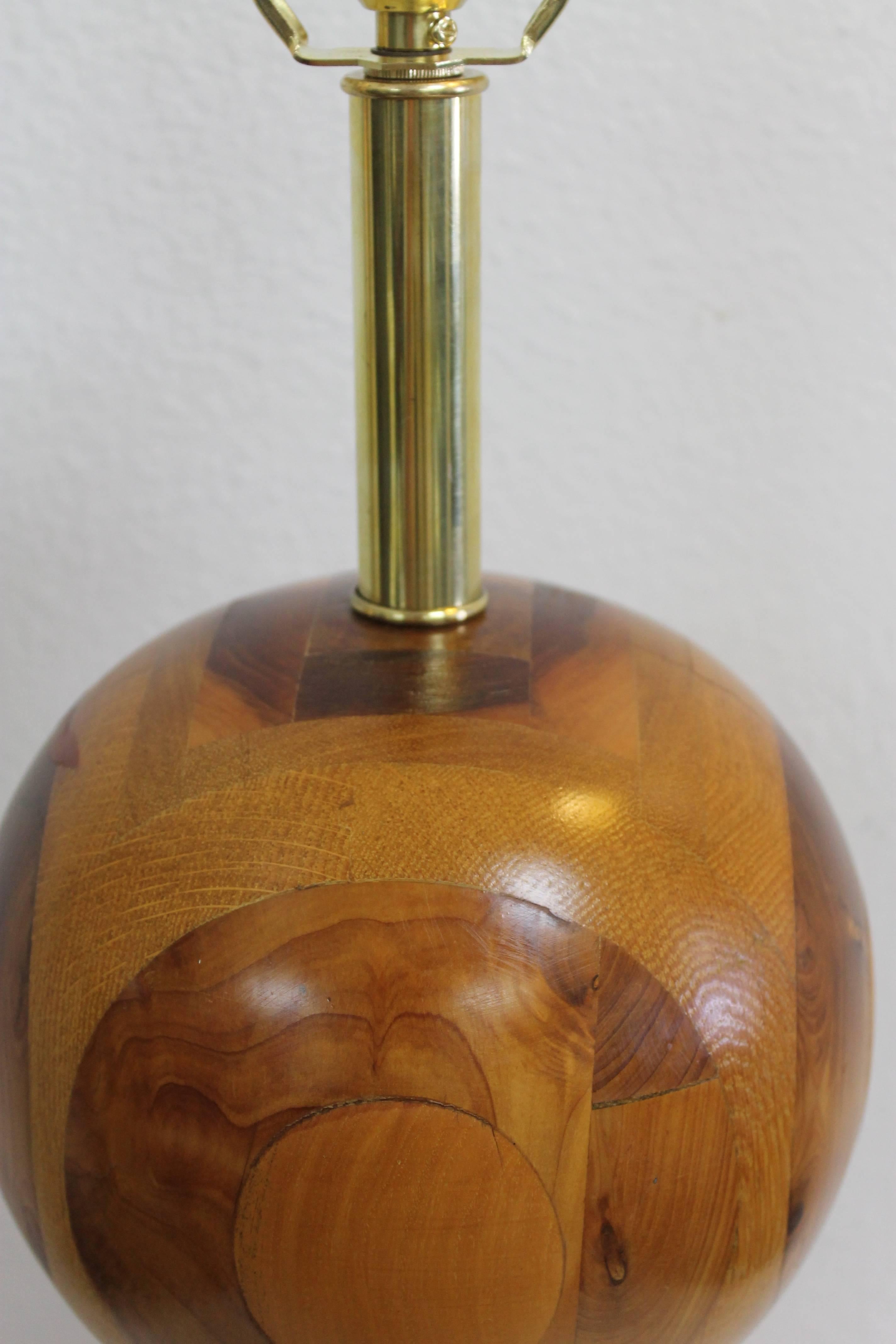 Monumental Marquetry Lamp In Good Condition In Palm Springs, CA