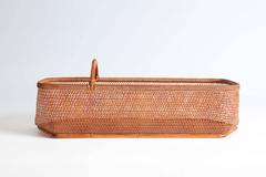 Boat-Shaped Flower Basket with Fish-Scale Plaiting