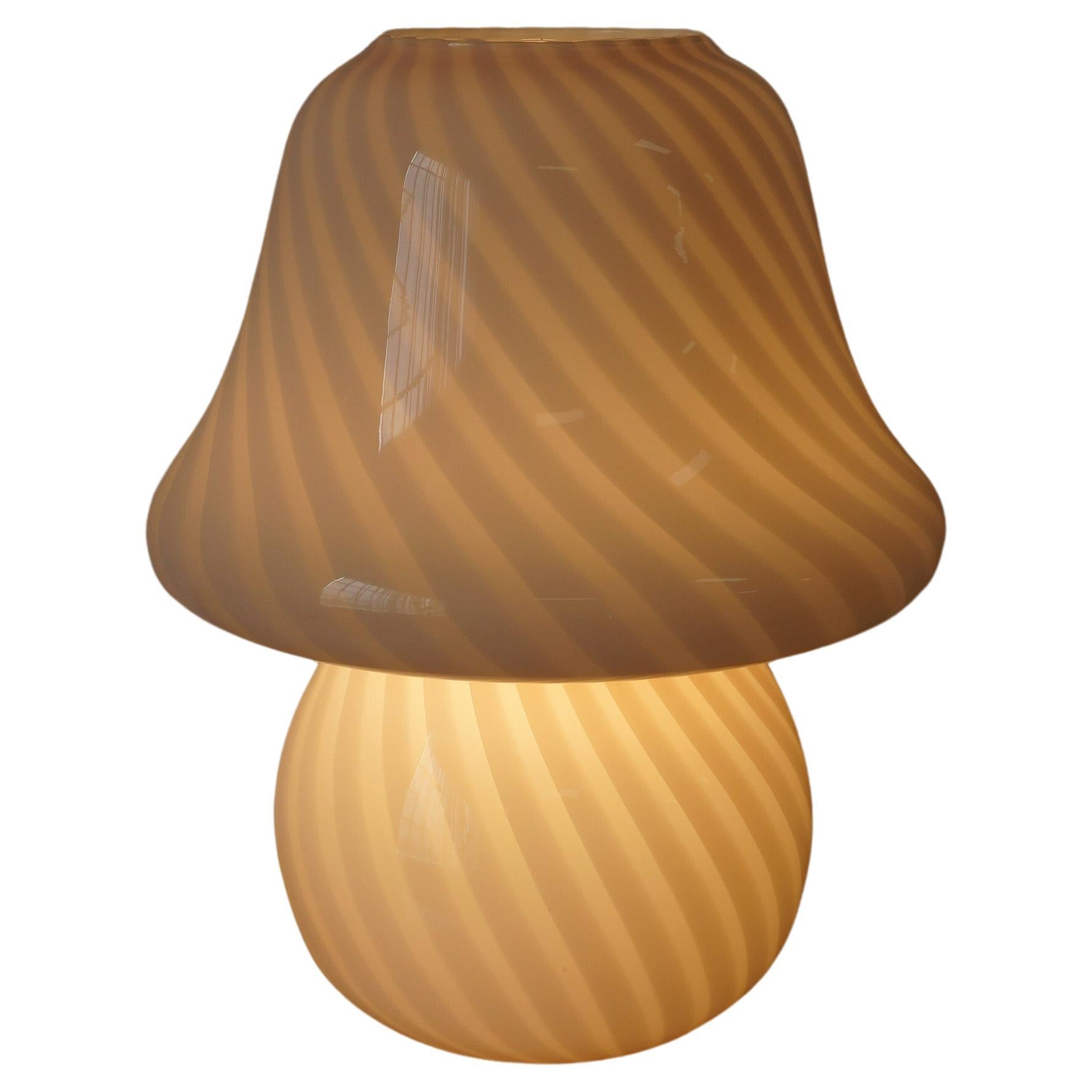 Soft pink Murano flared mushroom lamp