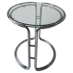 A Pair of Chrome and Glass Nesting Tables
