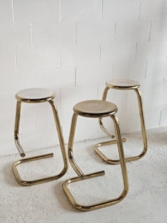Postmodern Brass 'Paperclip' Kinetics Stools