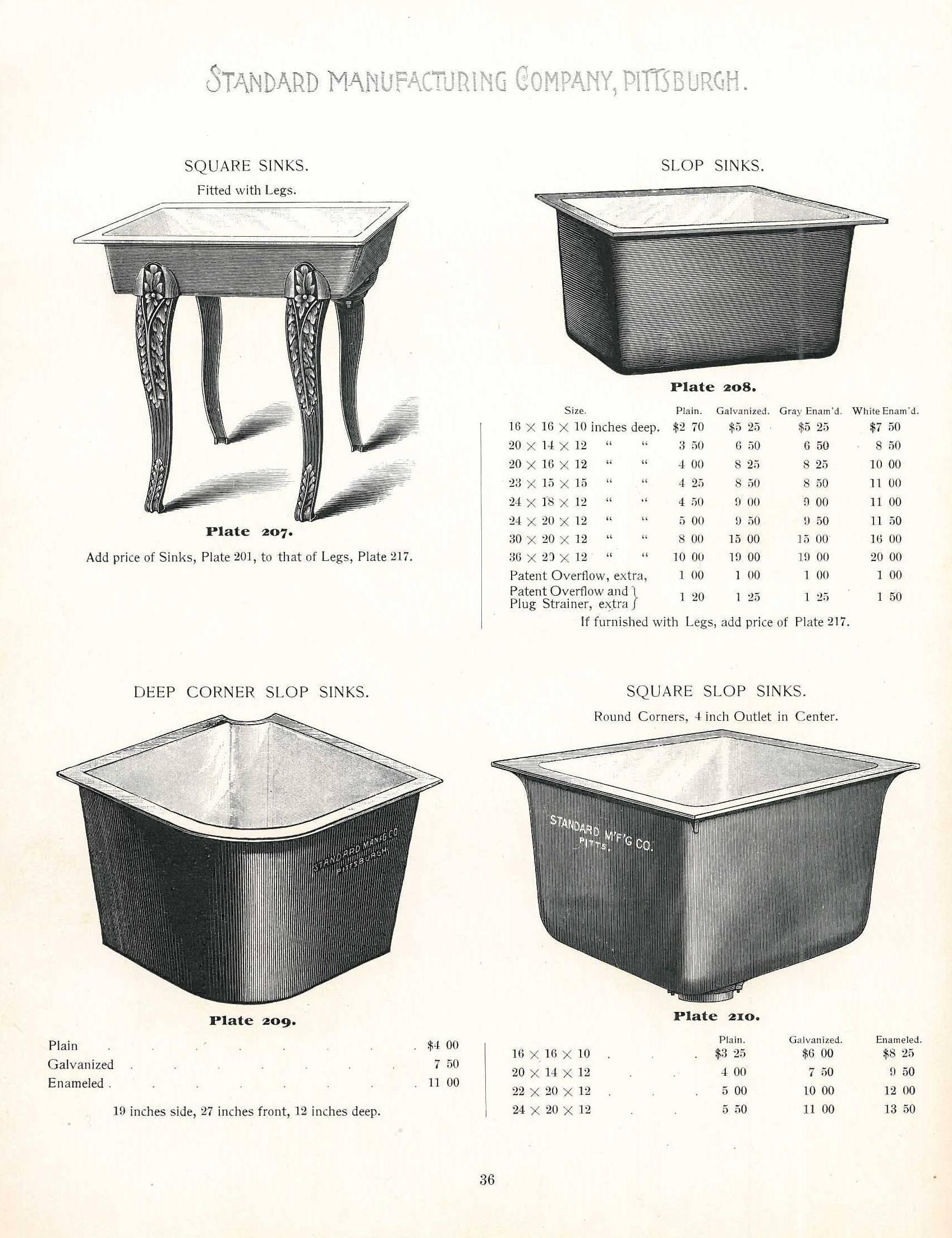 Dating from 1893 this is a fascinating illustrated trade catalogue produced by The Standard Manufacturing Company of Pittsburg showing the range of Bathrooms, Sanitary items and plumbing goods produced by them at the end the 19th century, with 270