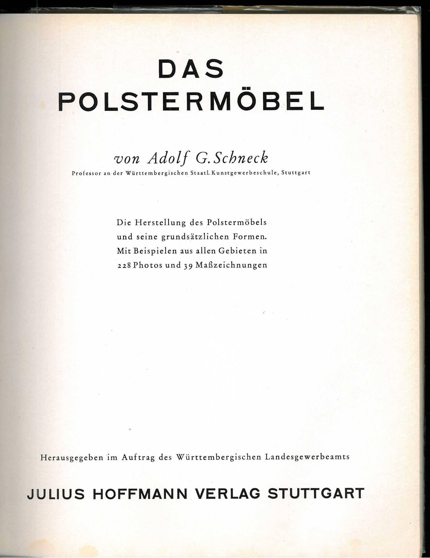 Das Polstermobel par Von Adolf Schneck (livre) en vente 4