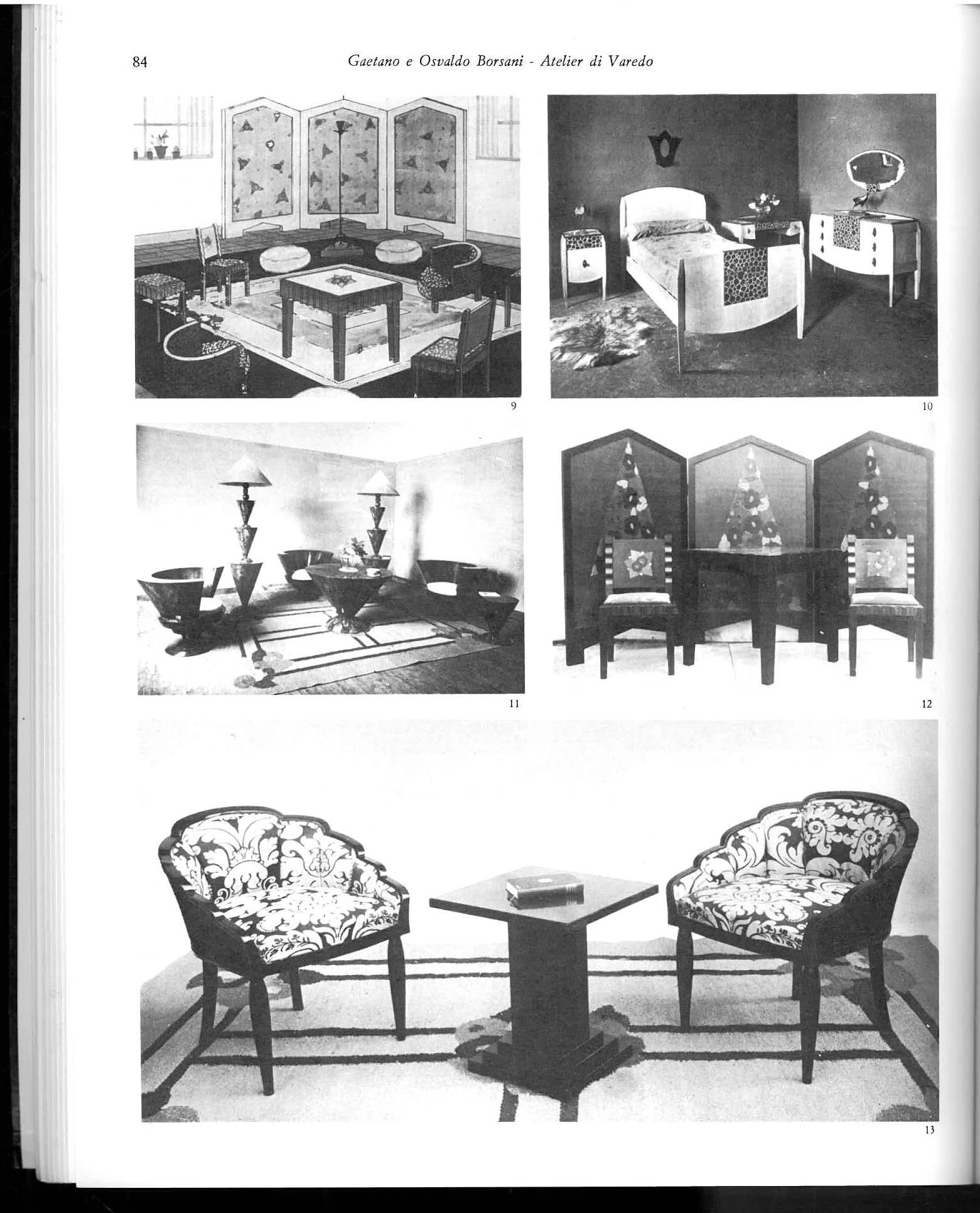 276 pages in soft covers with a dust jacket. Text is in Italian and the pages are profusely illustrated with black and white photographs plus 30 colour photographs. The book traces some of the best known designers of Italian Art Deco furniture