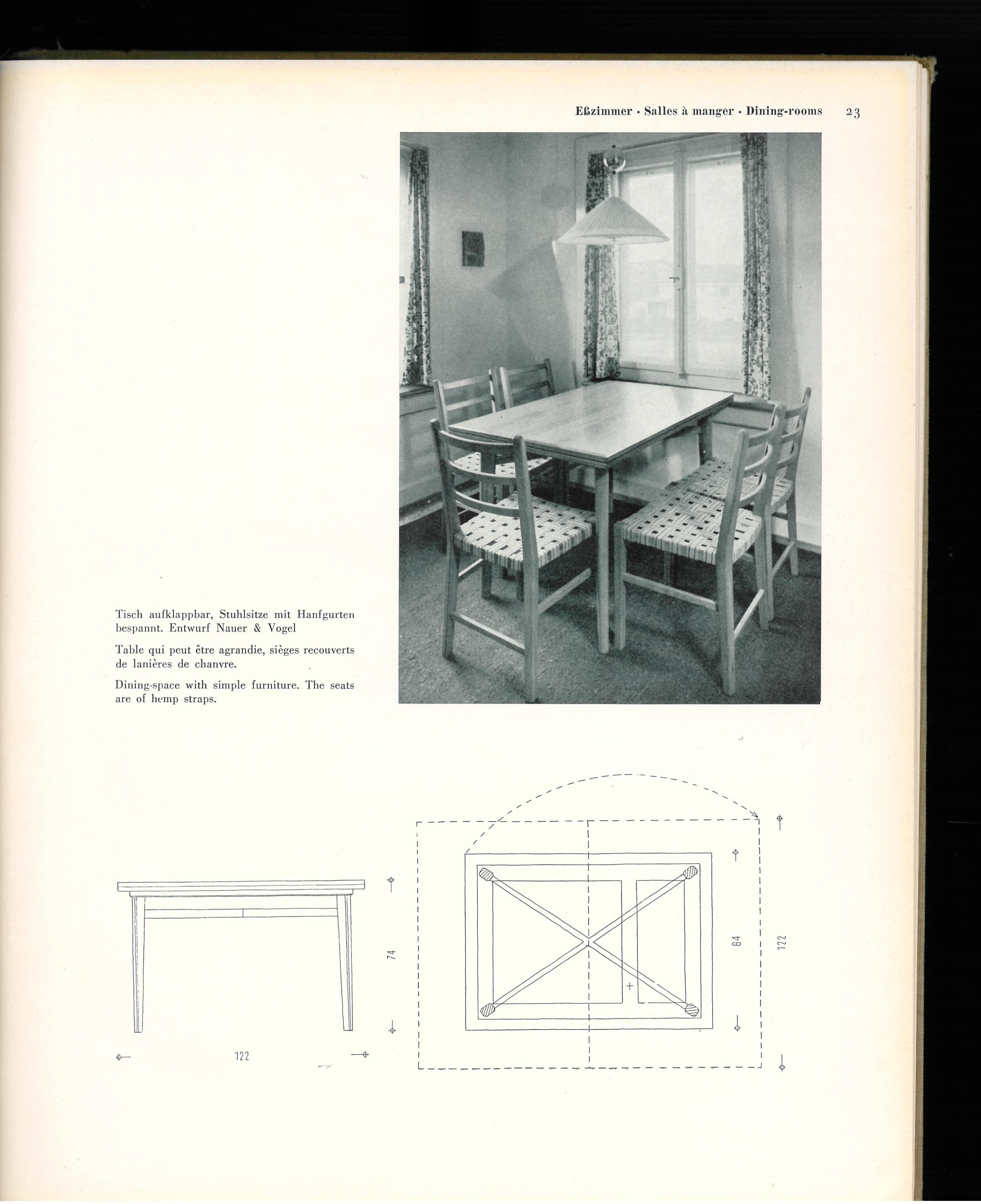 Un livre à dos rigide publié en 1946, sur les meubles de maison, leur construction et les ensembles de pièces conçus autour d'eux. Alors que l'Europe s'efforçait de revenir à une certaine normalité, les meubles semblaient être d'une construction