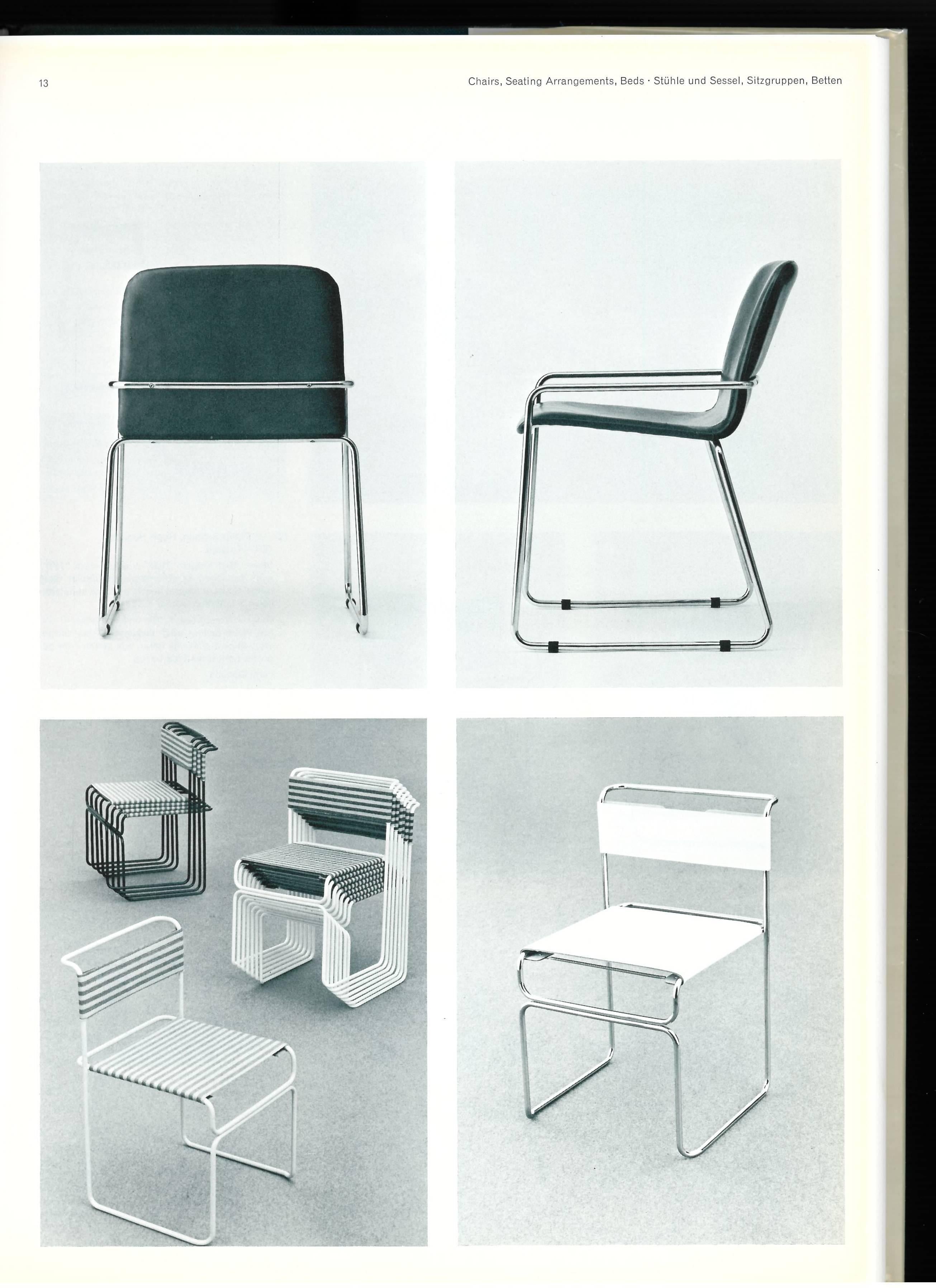 Published in 1973, this book offers in five chapters a review of new chairs, settees and beds, tables, office furniture, cabinets and shelves as well as nursery furniture. The photographs within the book were chosen to show the factual use and