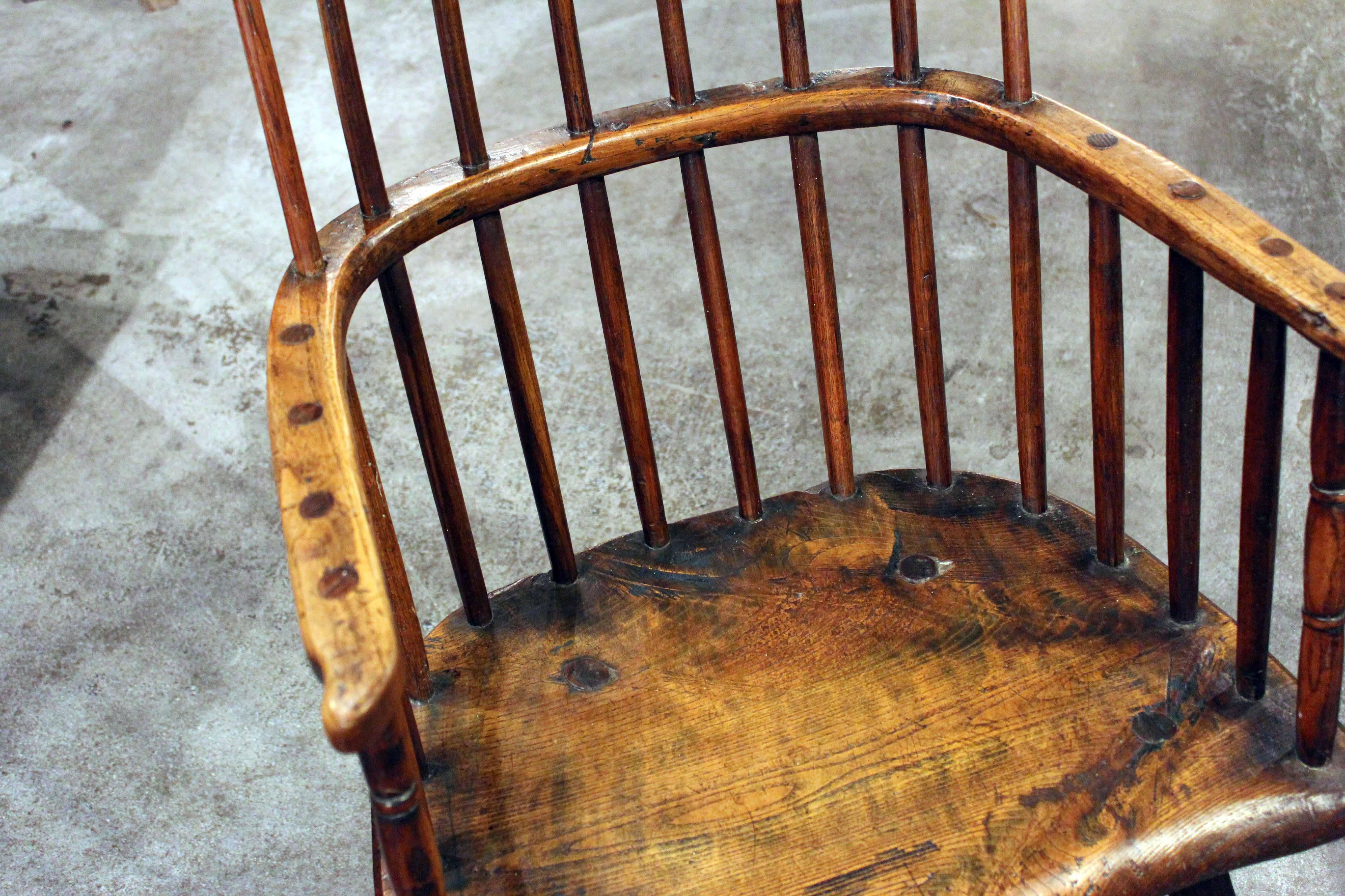 Late 17th Century English Yorkshire Oak and Elm Primitive Chair For Sale