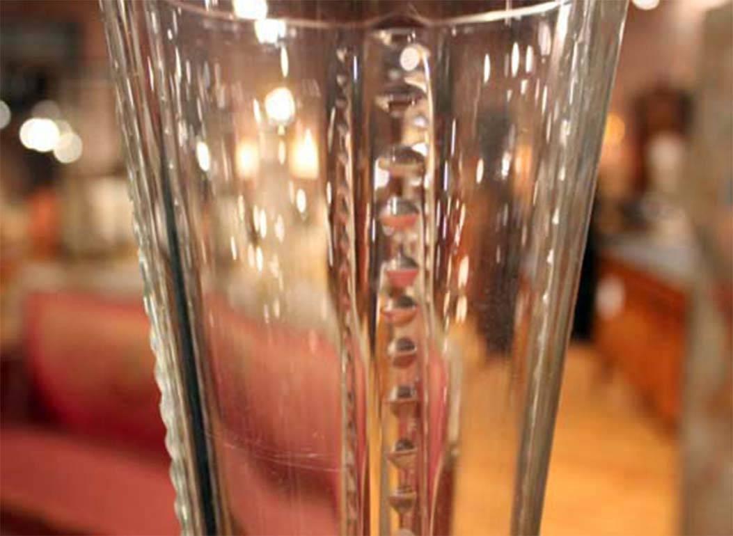 French Tall Glass Vase In Good Condition For Sale In High Point, NC