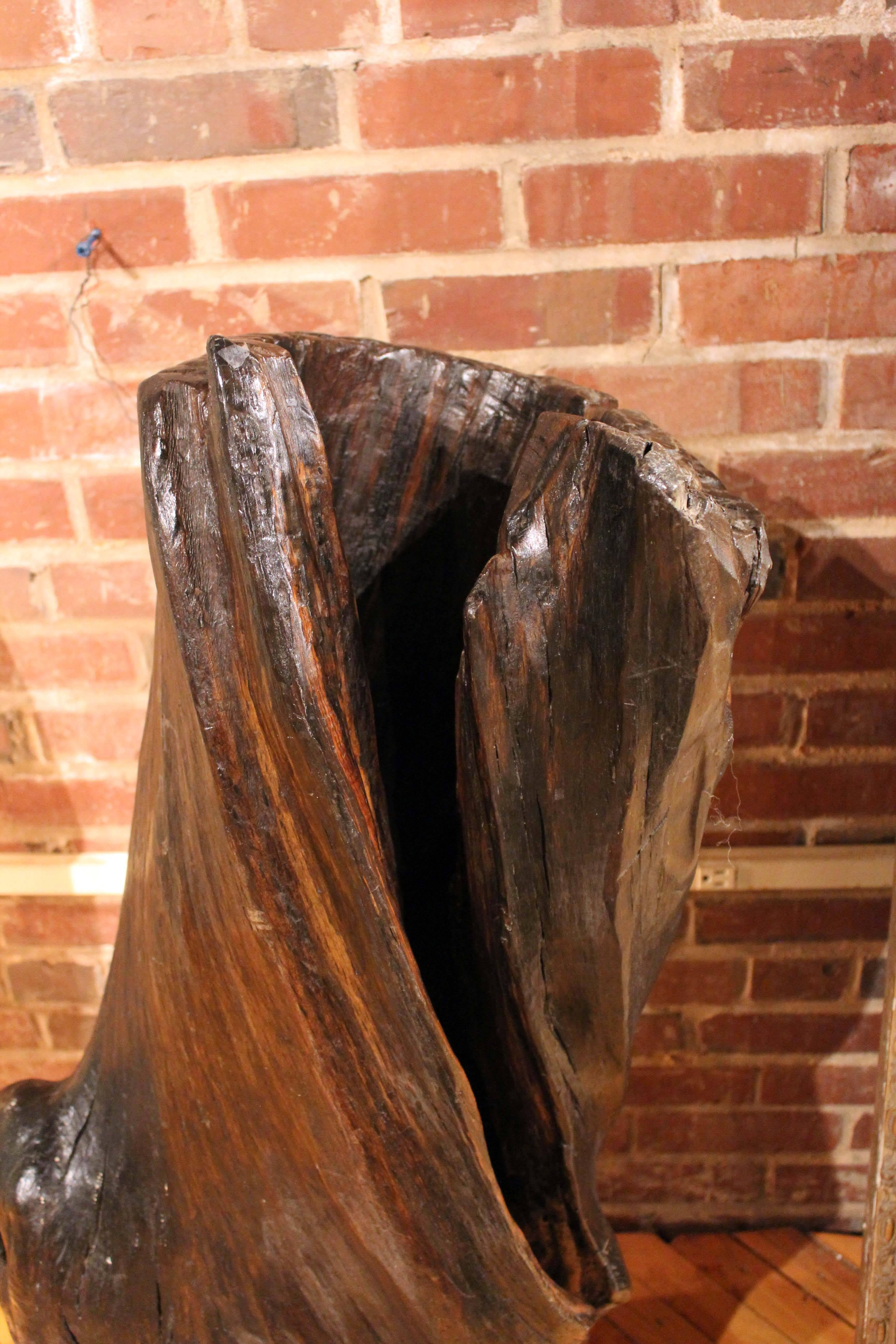 French Wooden Sculpture of Tree Trunk In Good Condition For Sale In High Point, NC