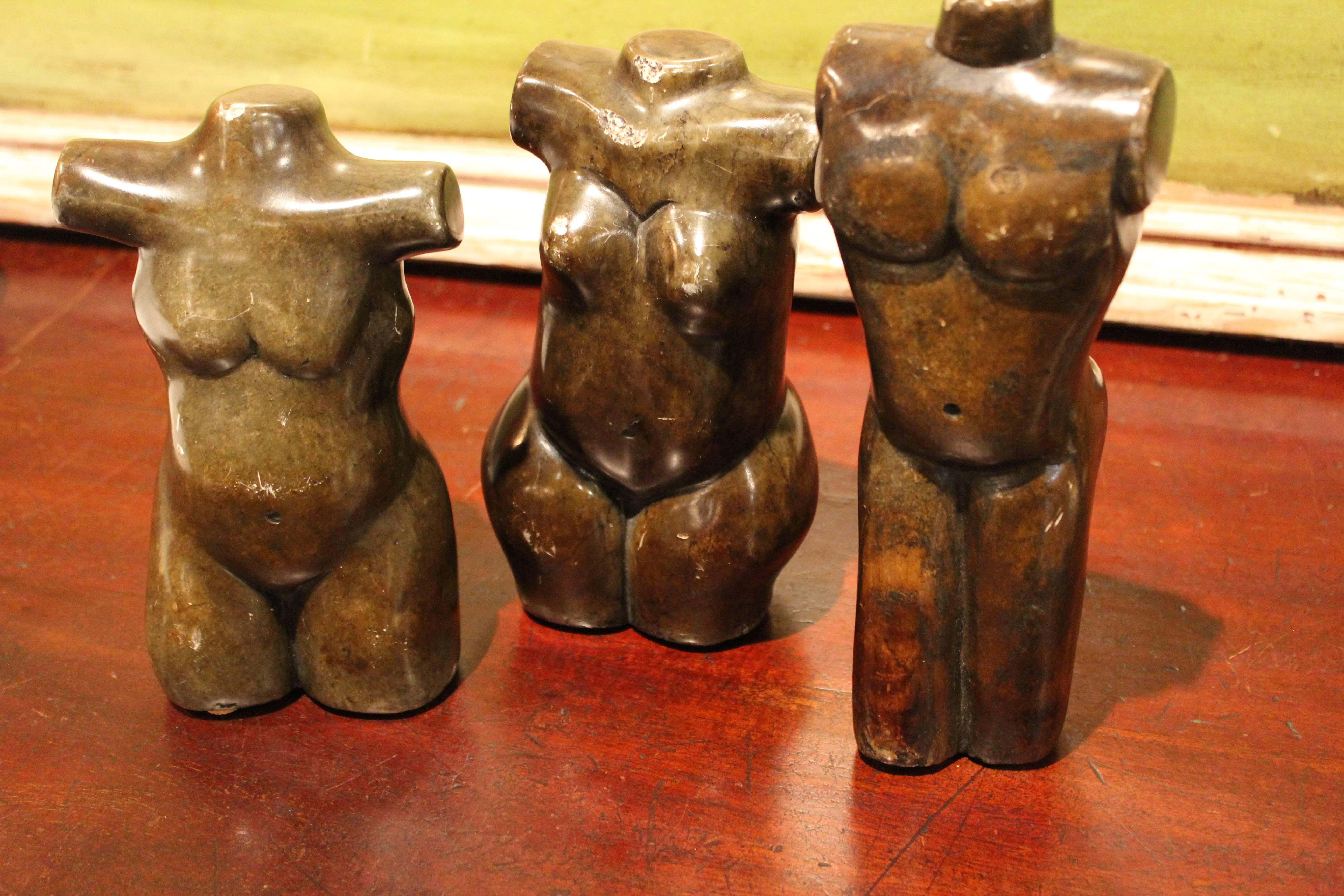 Set of Three English Stone Torsos